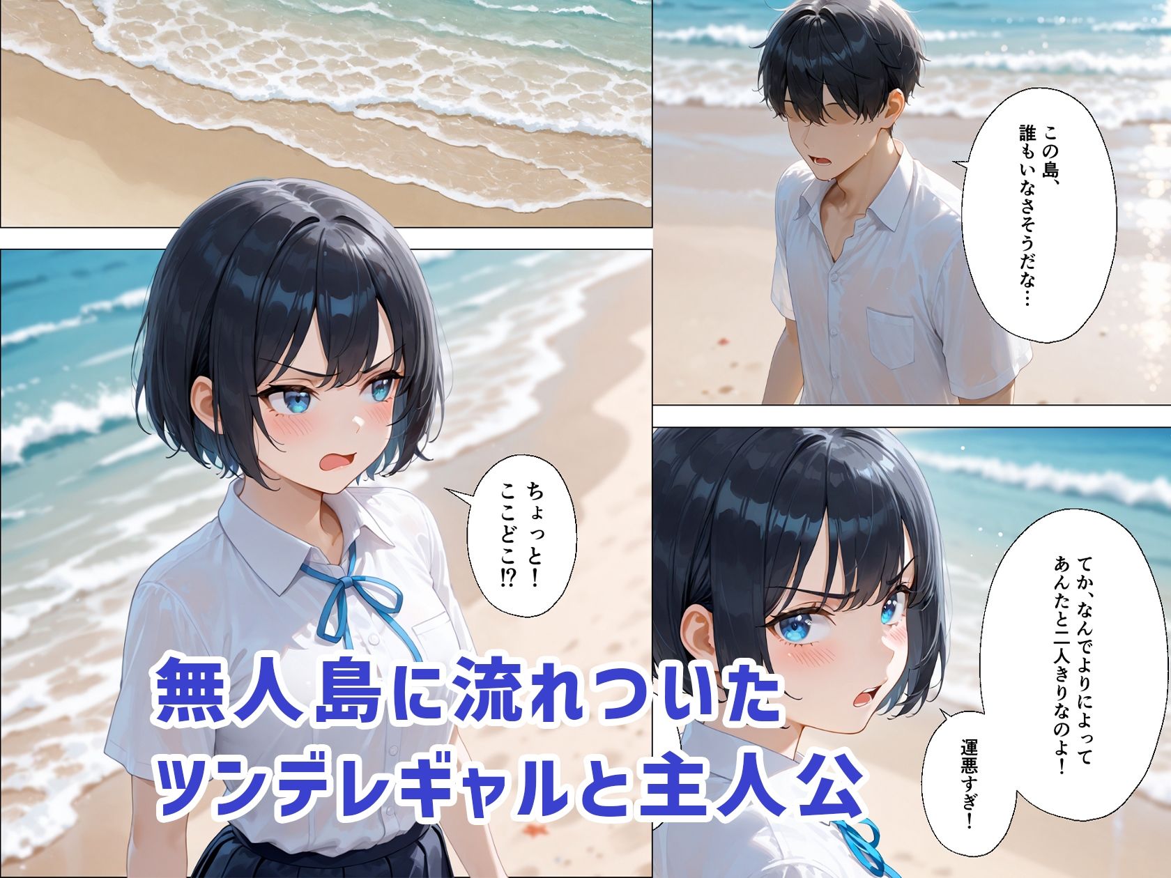 ツンデレギャルと無人島で2人きりになったらエッチしかすることがない サンプル1ページ目