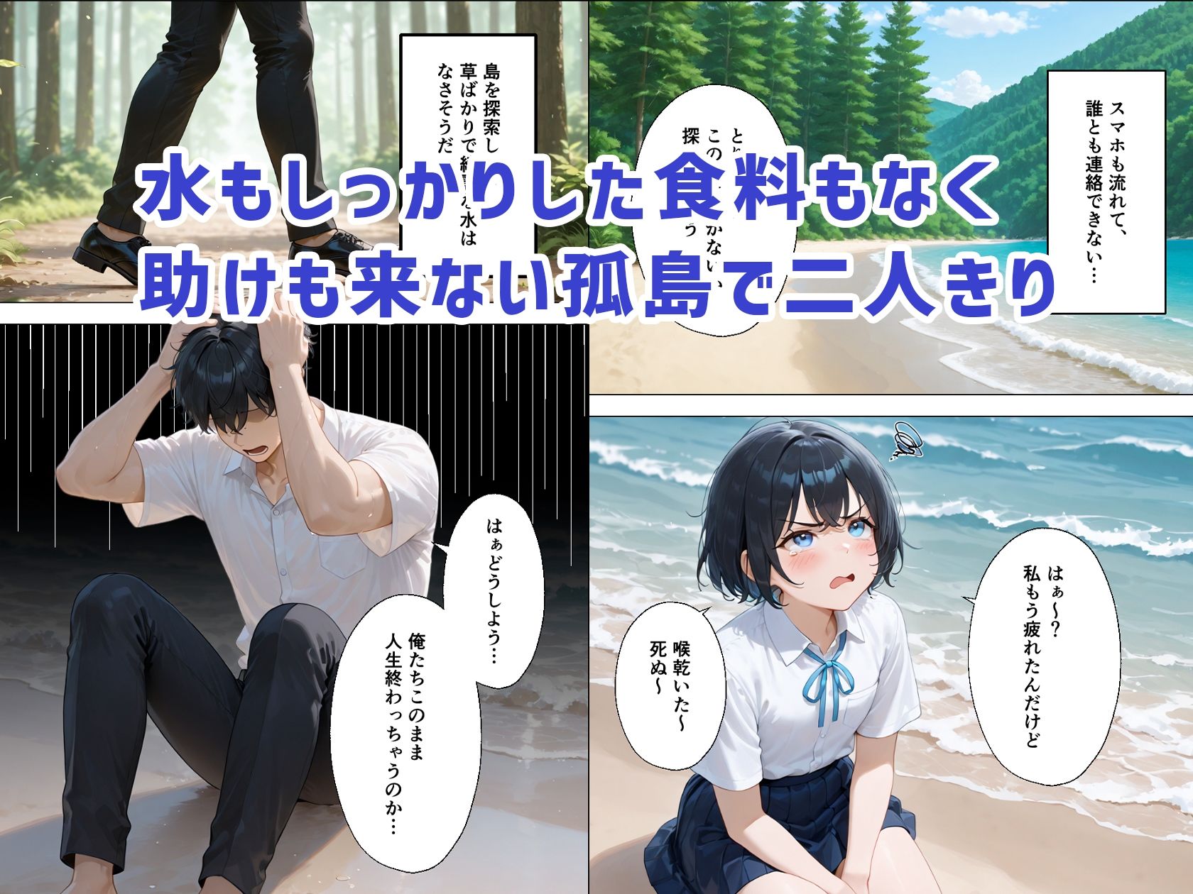 ツンデレギャルと無人島で2人きりになったらエッチしかすることがない サンプル2ページ目