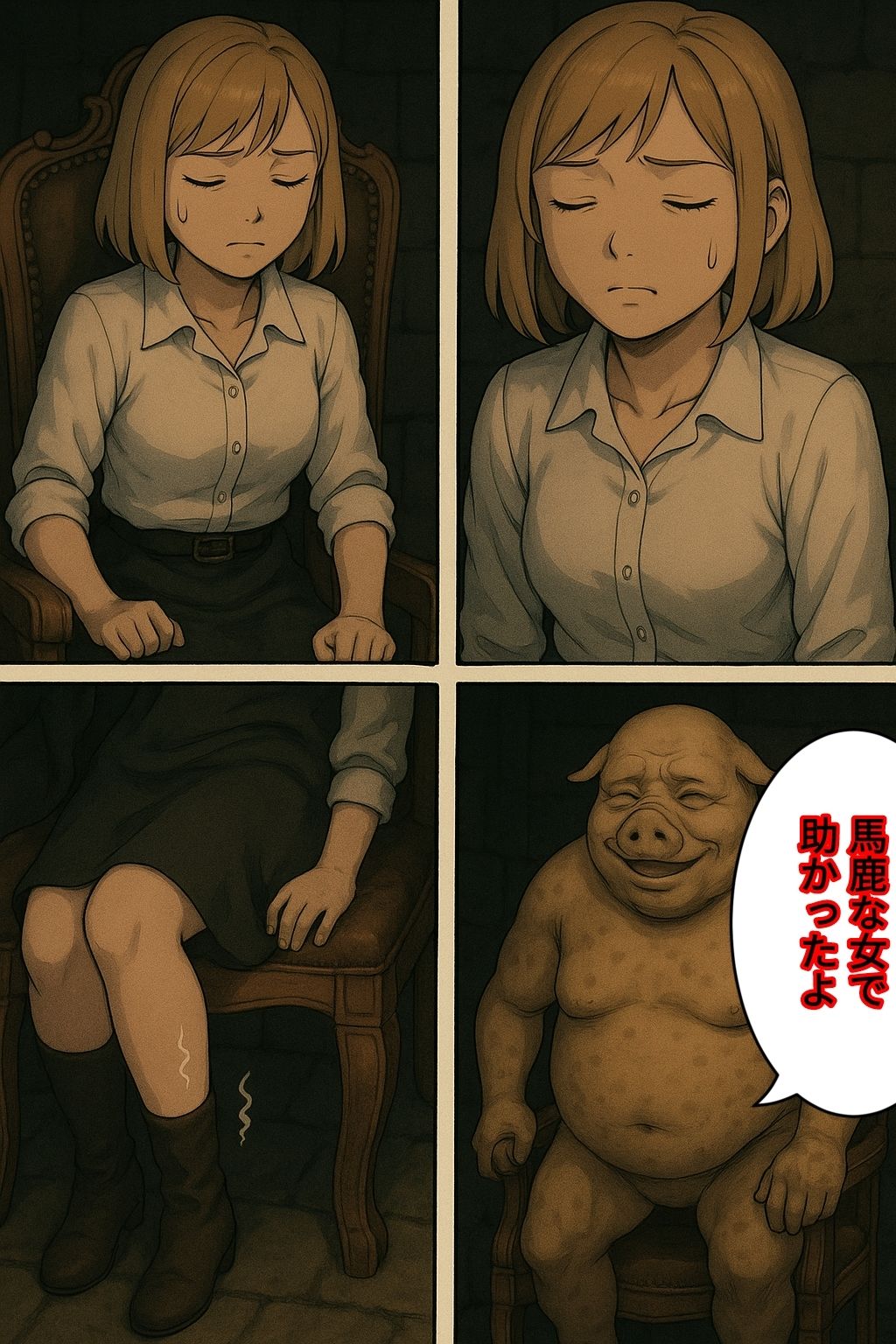 女冒険者の地下迷宮探索2（蟲姦、豚姦、オーク、ダークファンタジー） サンプル6ページ目