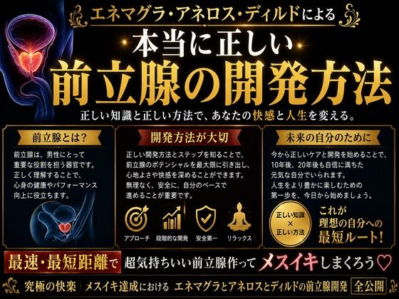 エネマグラ・ディルドによる 本当に正しい前立腺の開発方法 最速・最短距離で めっちゃ気持ちいい前立腺を作る   メスイキ伝道師  IZUMIがお伝えする 究極の快楽  メスイキ達成における エネマグラとディルドの前立腺開発  全公開 サンプル1ページ目