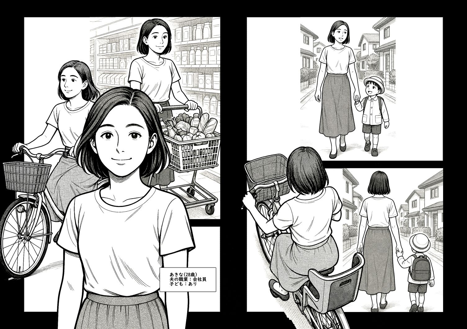 【AI作品】ママチャリの人妻 サンプル4ページ目