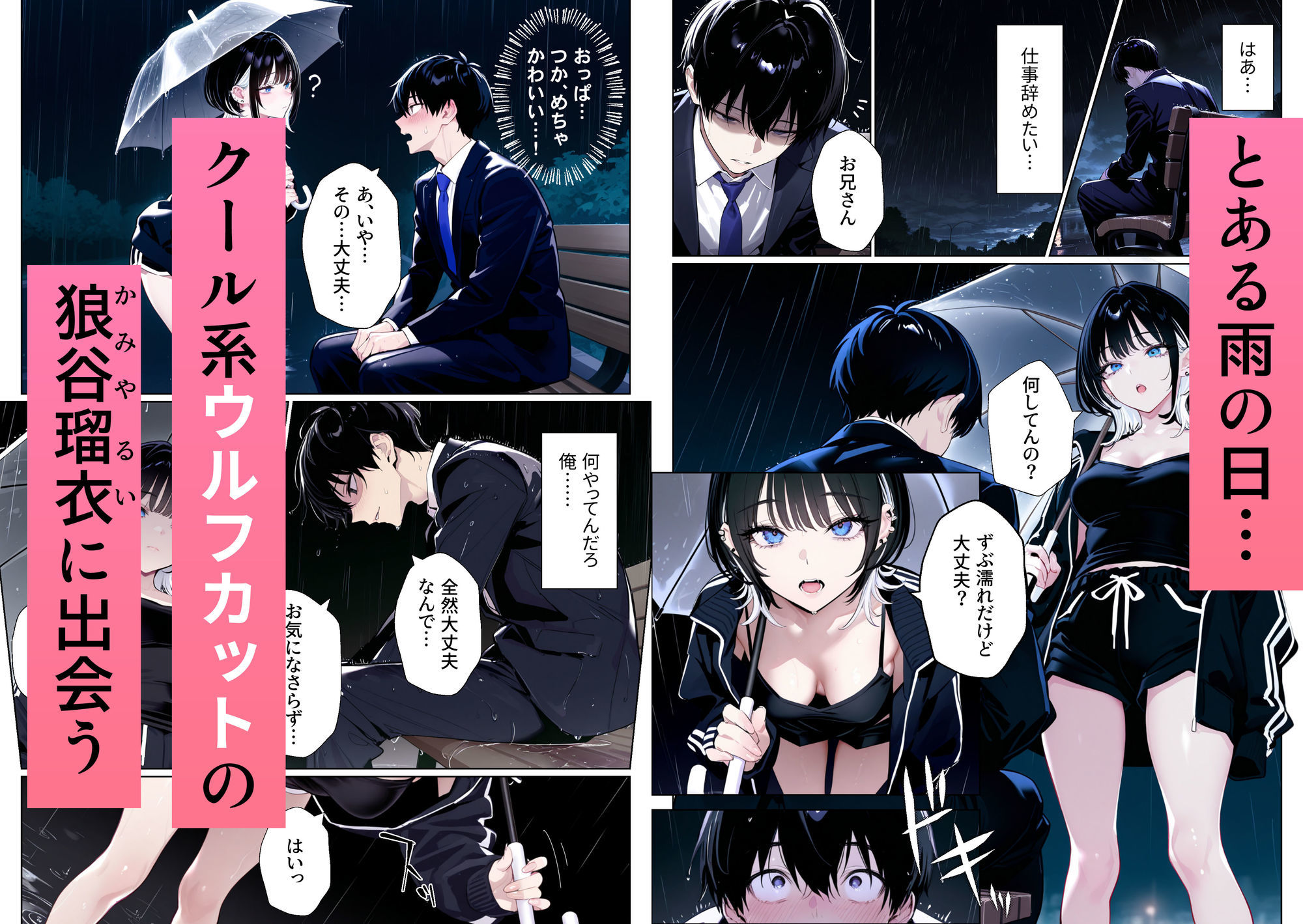 ウルフカットお姉さんを元カレから救出→即イチャラブ中出しご褒美SEX解禁 サンプル2ページ目