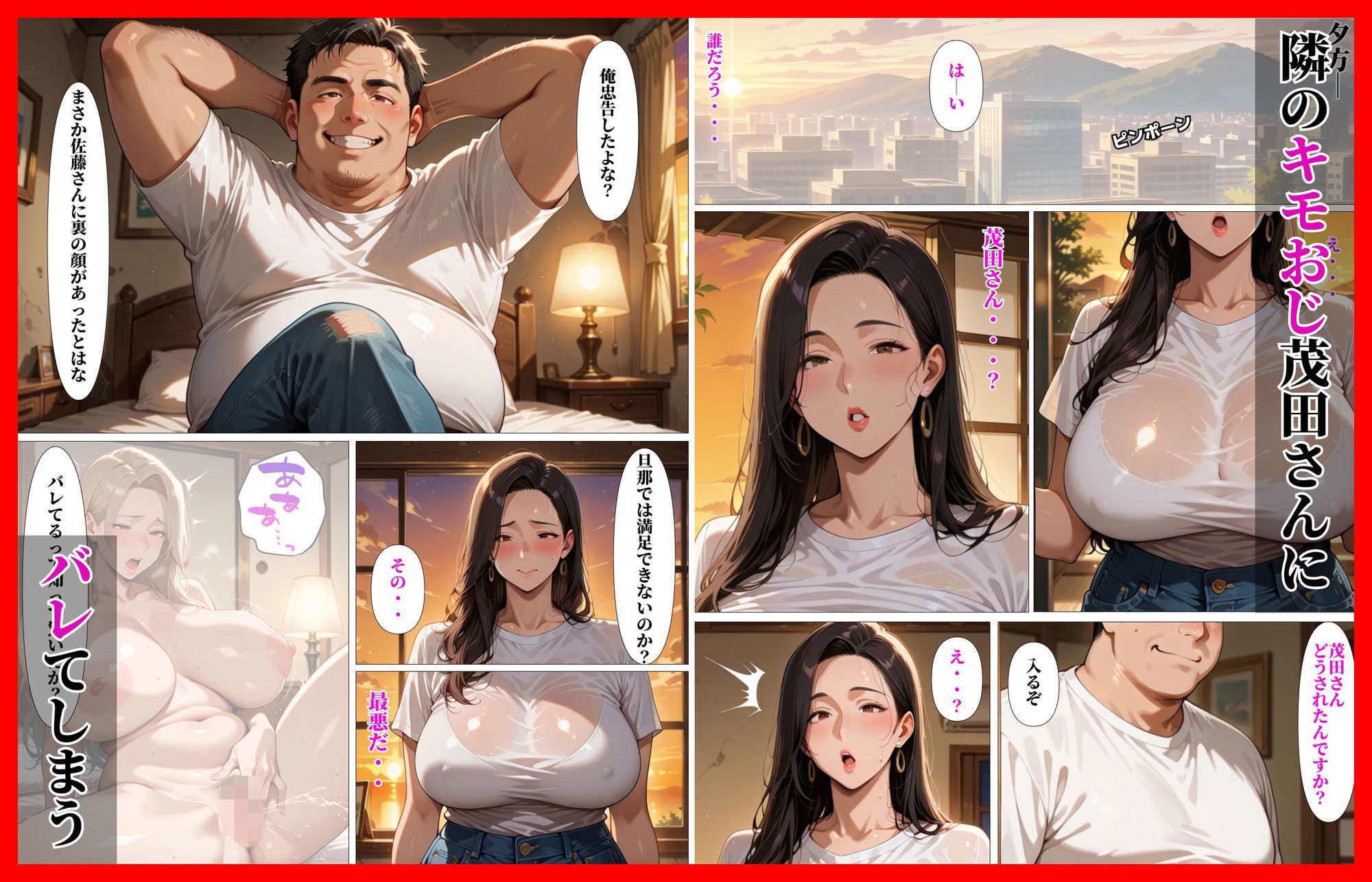 隣の巨乳人妻のエロ配信がキモおじにバレてNTR堕ち サンプル4ページ目