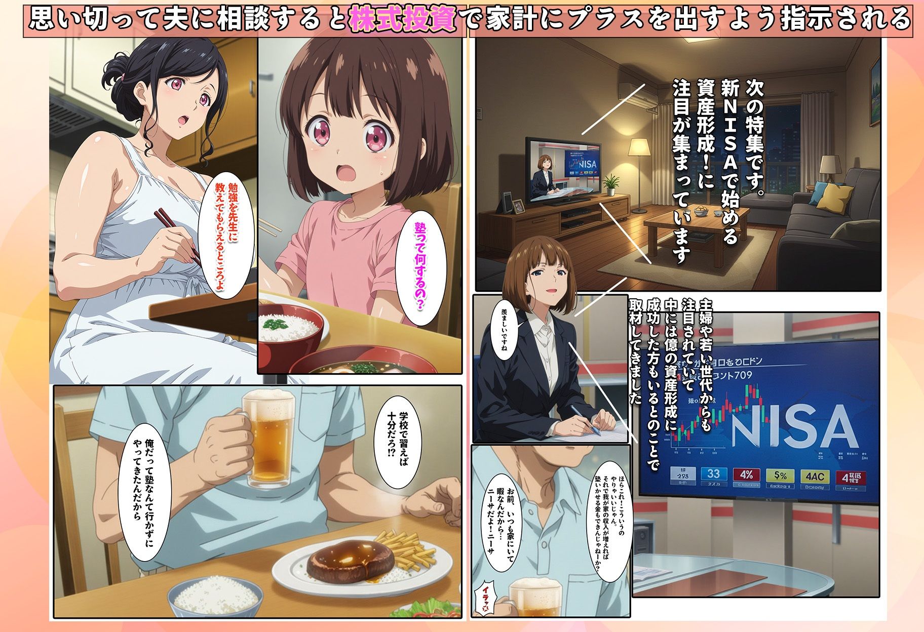 株を始めた人妻の三角保ち合い サンプル3ページ目