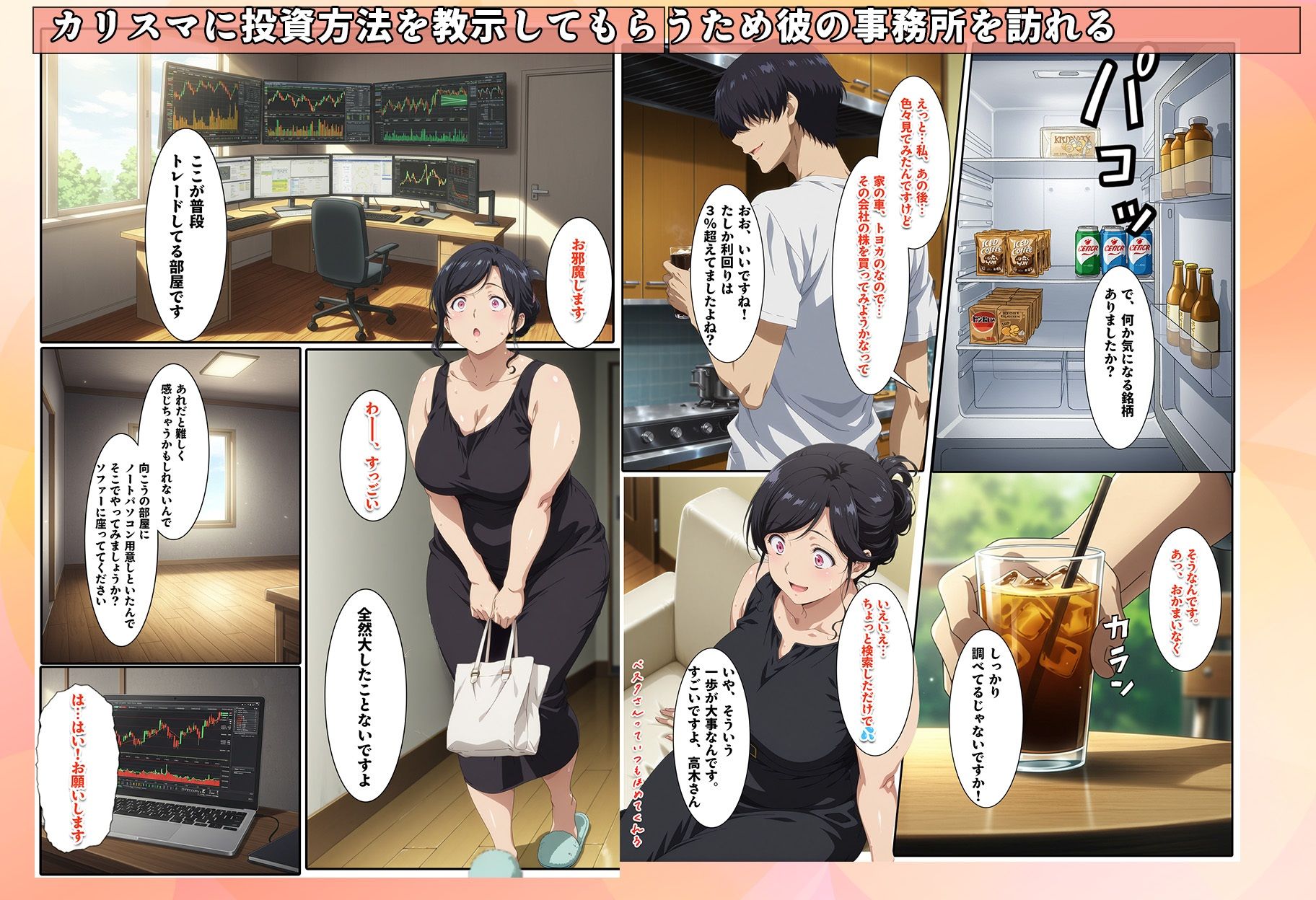株を始めた人妻の三角保ち合い サンプル6ページ目