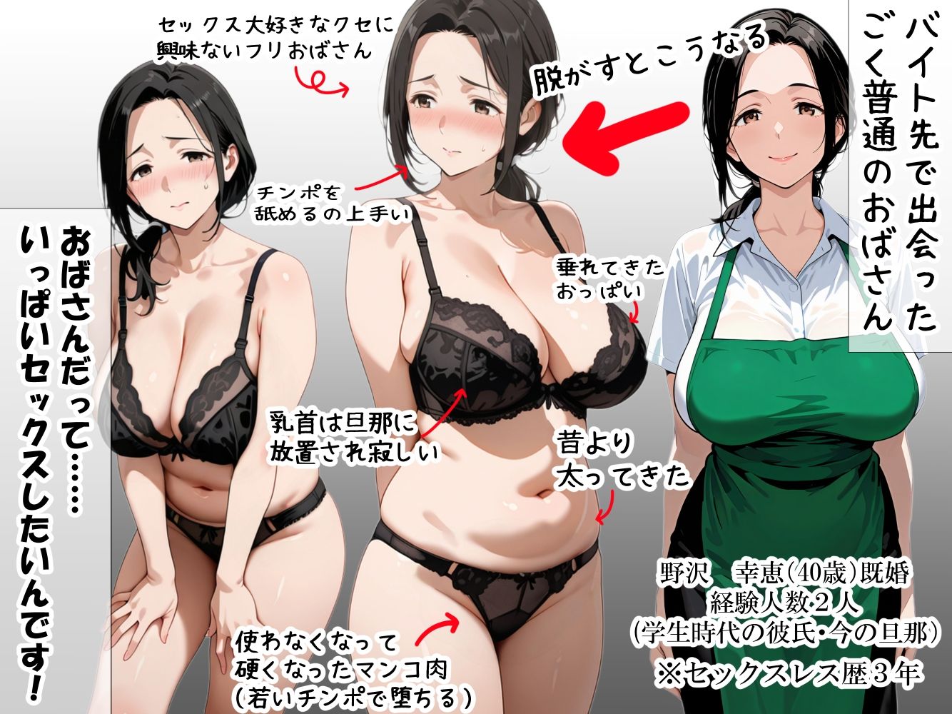 バイト先のパート主婦（40歳）を、 お持ち帰りしたら…欲求不満の膣は硬いチンポ一本即墜ちオナホ化   野沢幸恵（40歳）セックスレス歴・3年 サンプル5ページ目