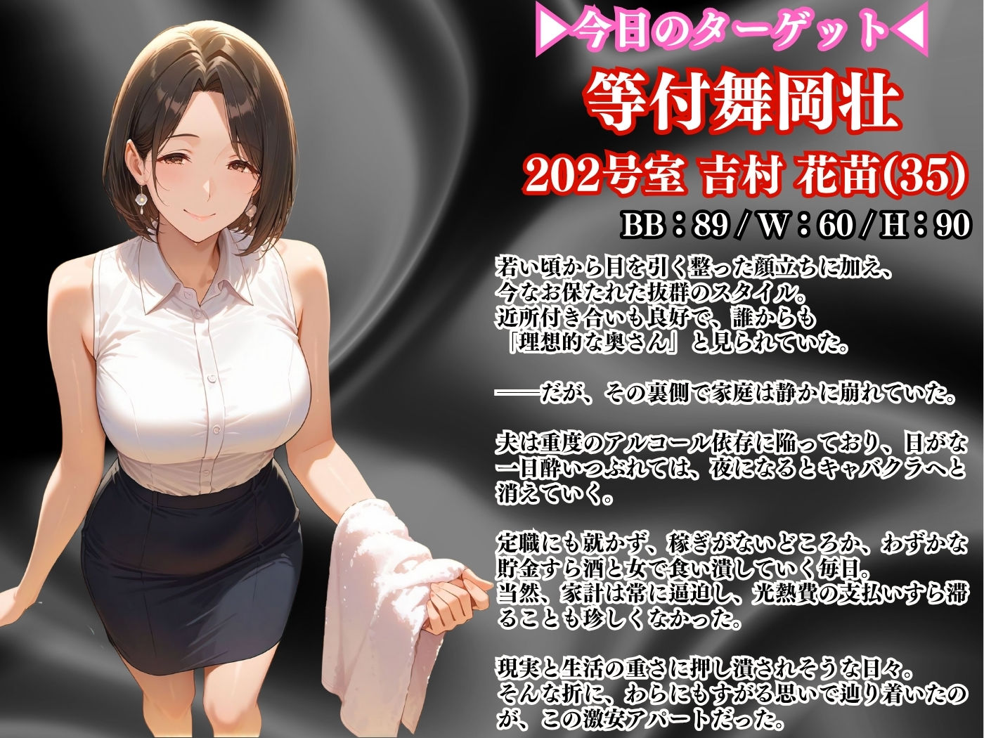 【4K高画質】人妻限定アパート 202号室 吉村花苗 〜大家のペットになった日編〜 サンプル2ページ目