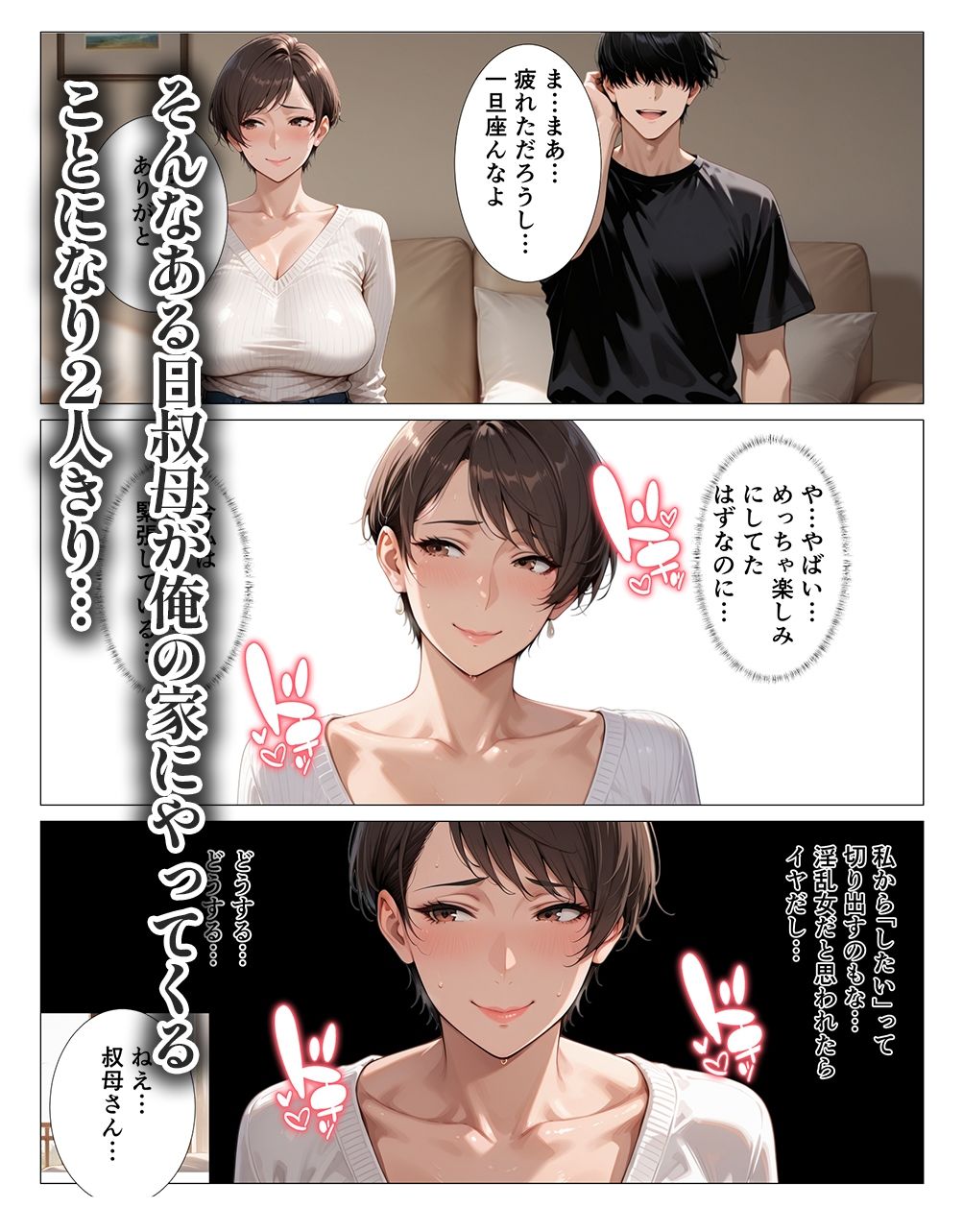 汗でピタピタになったタンクトップ越しに叔母さんの爆乳揉んだら中出しHさせてくれた2 ー潮吹き編ー サンプル3ページ目
