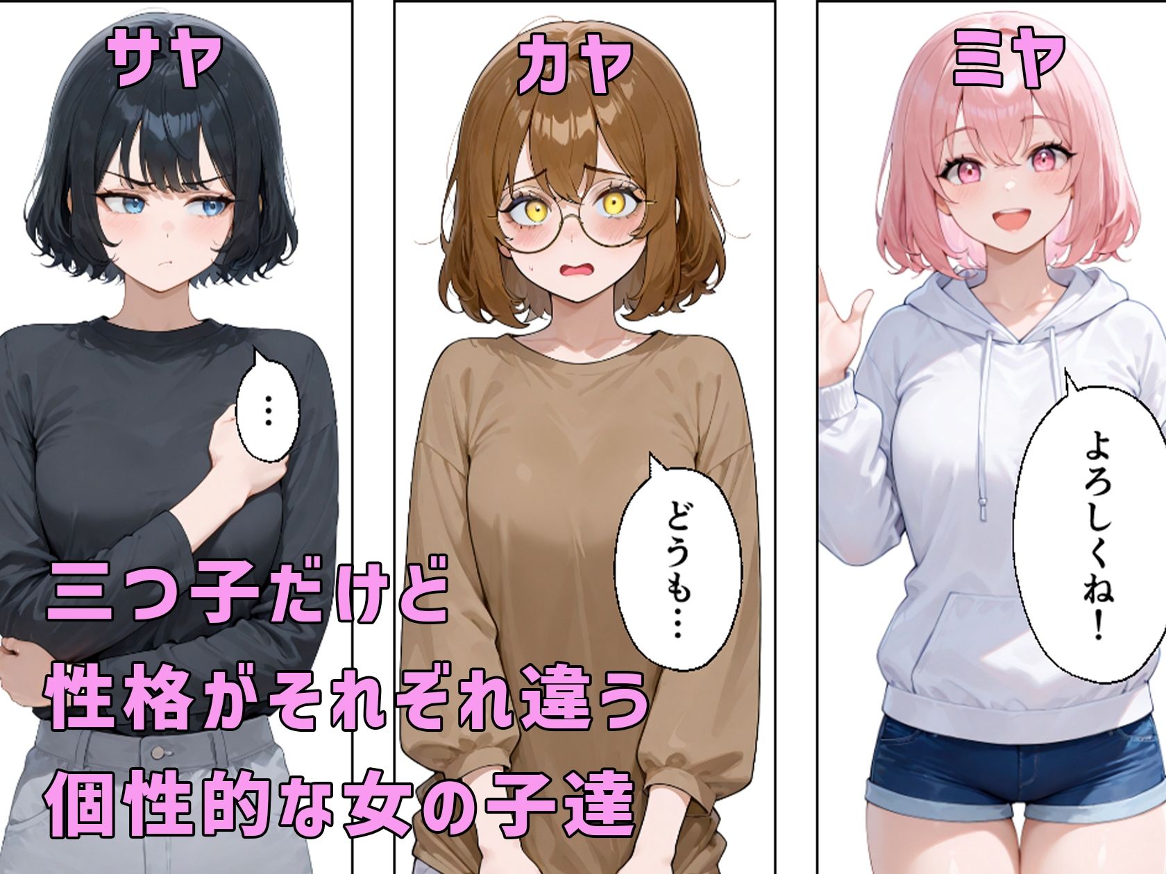 居候先の三つ子とえっちな関係になってしまう！？ サンプル2ページ目