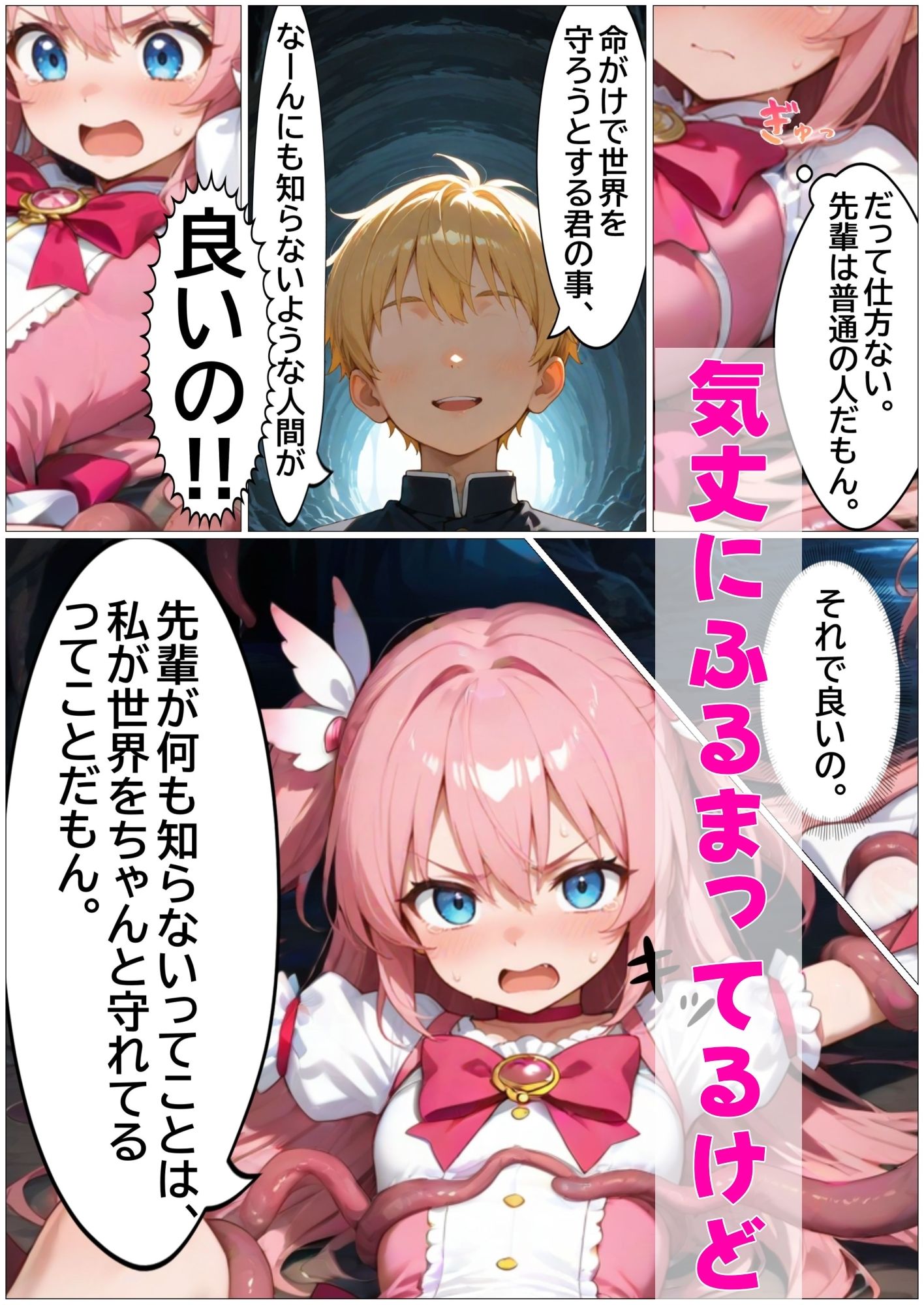 彼氏持ち魔法少女が敵の苗床になっちゃう話 サンプル8ページ目