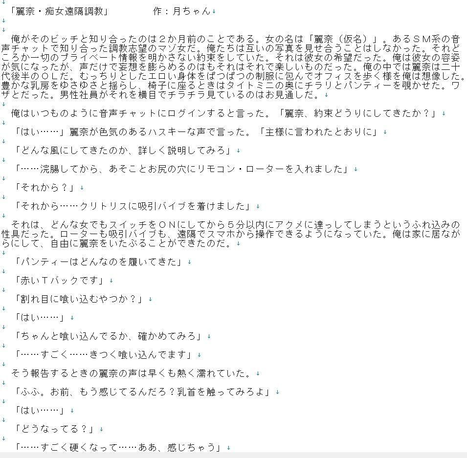麗奈・痴女遠隔調教  【小説】 サンプル1ページ目