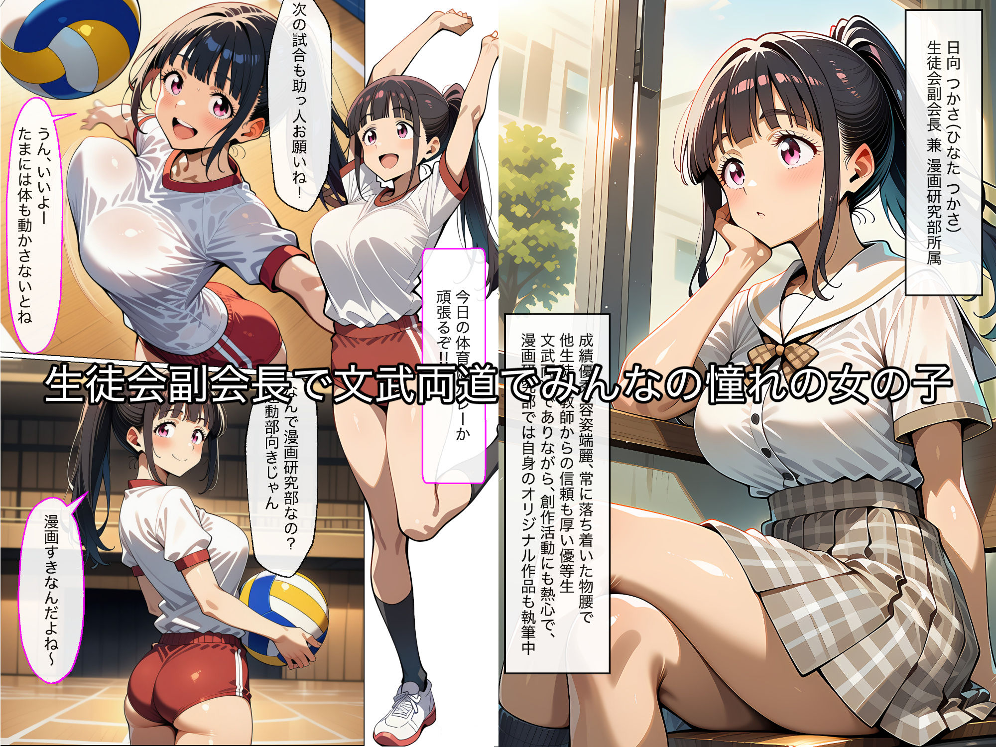 真面目でむっつりなオナニー狂の生徒会副会長を後輩デブオタの僕がちんぽ奴◯に堕とす話ーあの娘の秘密【生徒会副会長ちんぽ奴◯化】ー サンプル2ページ目