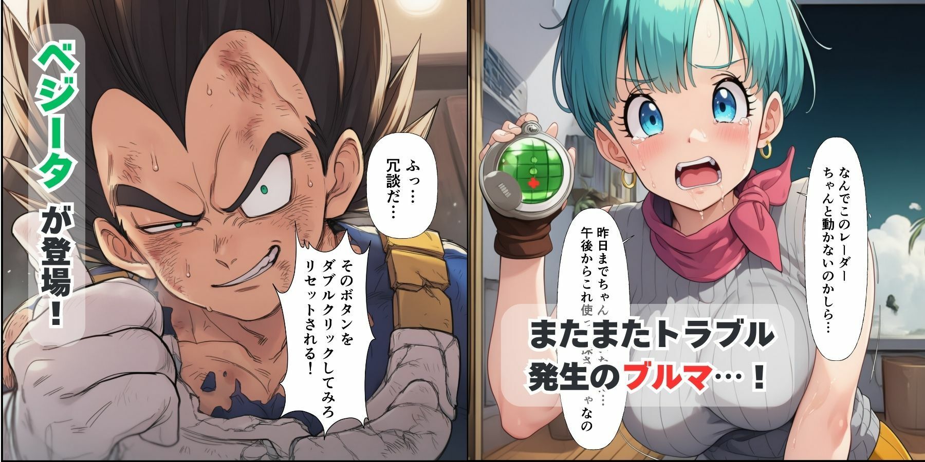 中出し孕ませビッチギャルな巨乳ブルマの性交相手はヤムチャとベジータ サンプル6ページ目