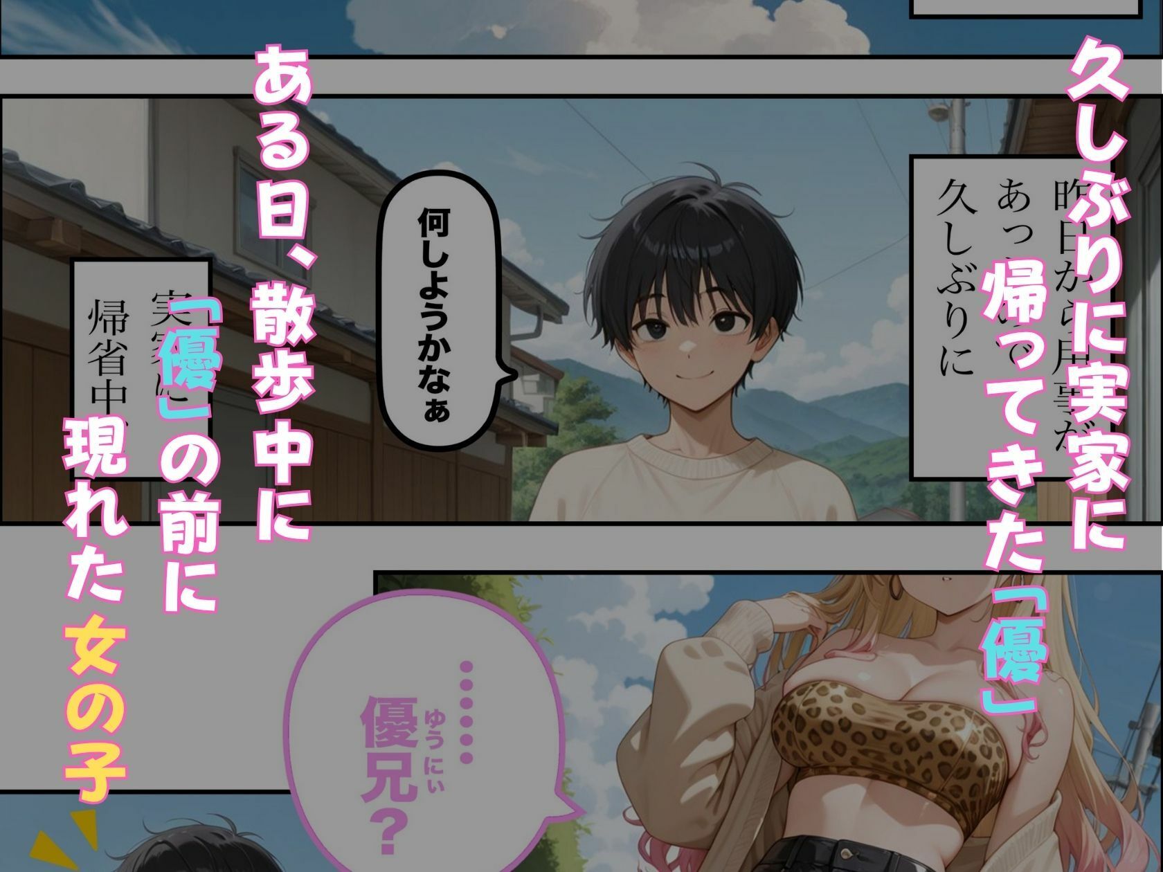 久しぶりに再会した2コ下の地味な後輩がギャルになって俺の実家でXXXする話 サンプル1ページ目