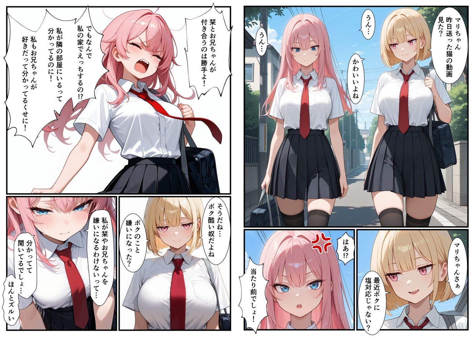 妹×妹の親友×俺  甘々3P サンプル1ページ目