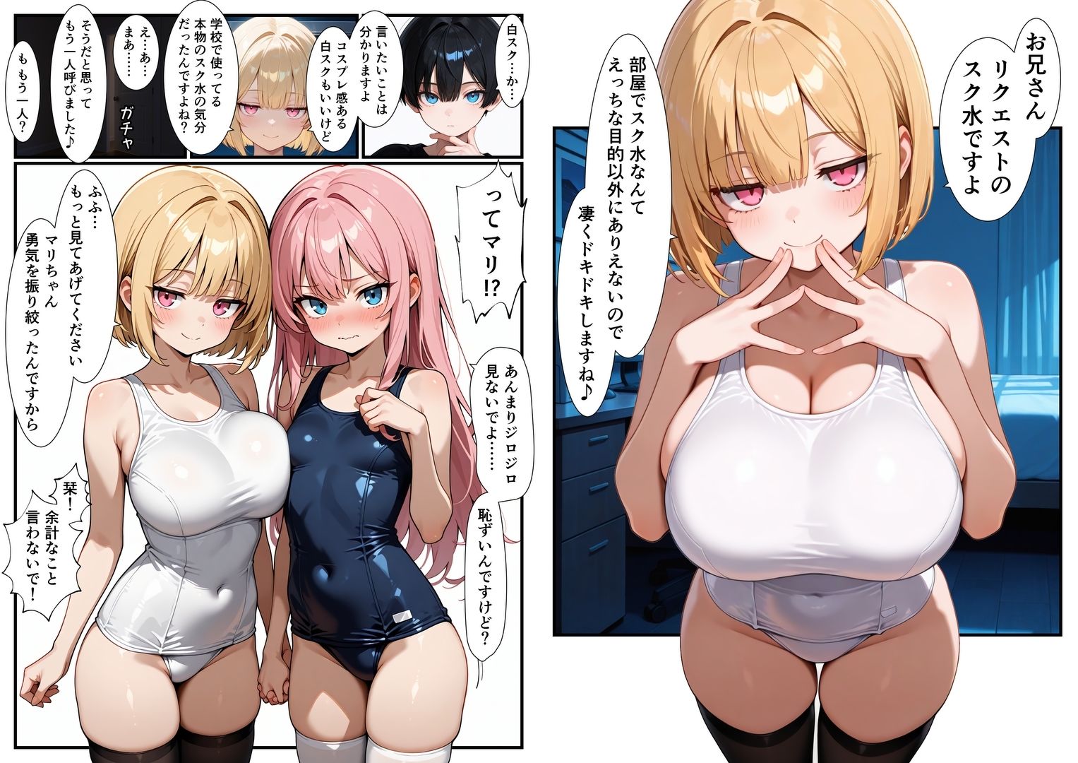 妹×妹の親友×俺  甘々3P サンプル3ページ目