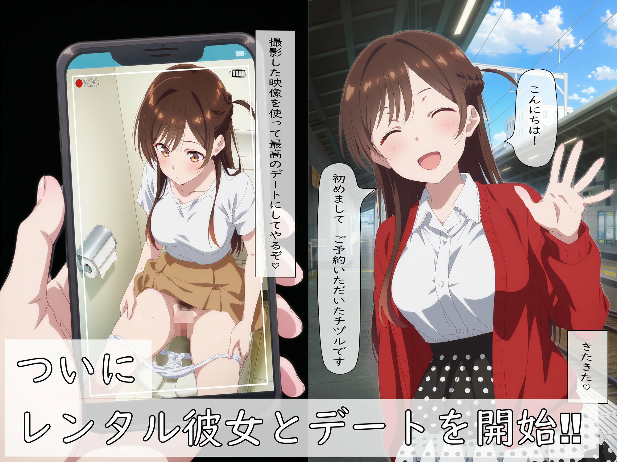 【漫画＋CG集:総枚数405枚】水〇千鶴の盗撮→処女喪失（後編） サンプル1ページ目