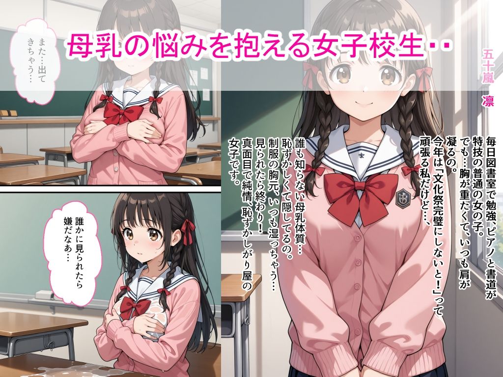 母乳女子校生が男子生徒に弱みを握られ中出し絶頂した話 サンプル1ページ目