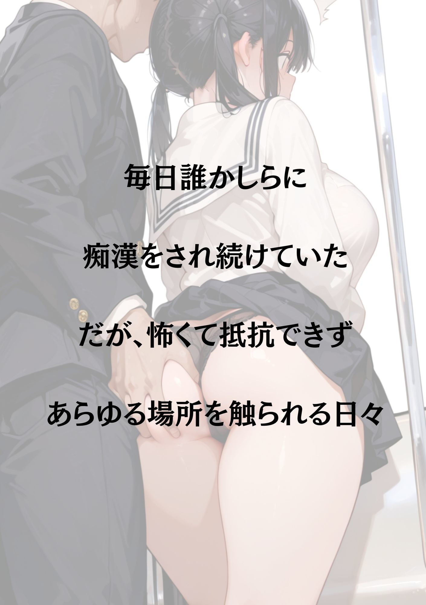 【速報】【JKが痴●被害に遭いました】巨乳のせいで痴●被害が多発！？ なみ［18歳］Hカップ JKに男が精子をぶっかけ続けています。 サンプル2ページ目