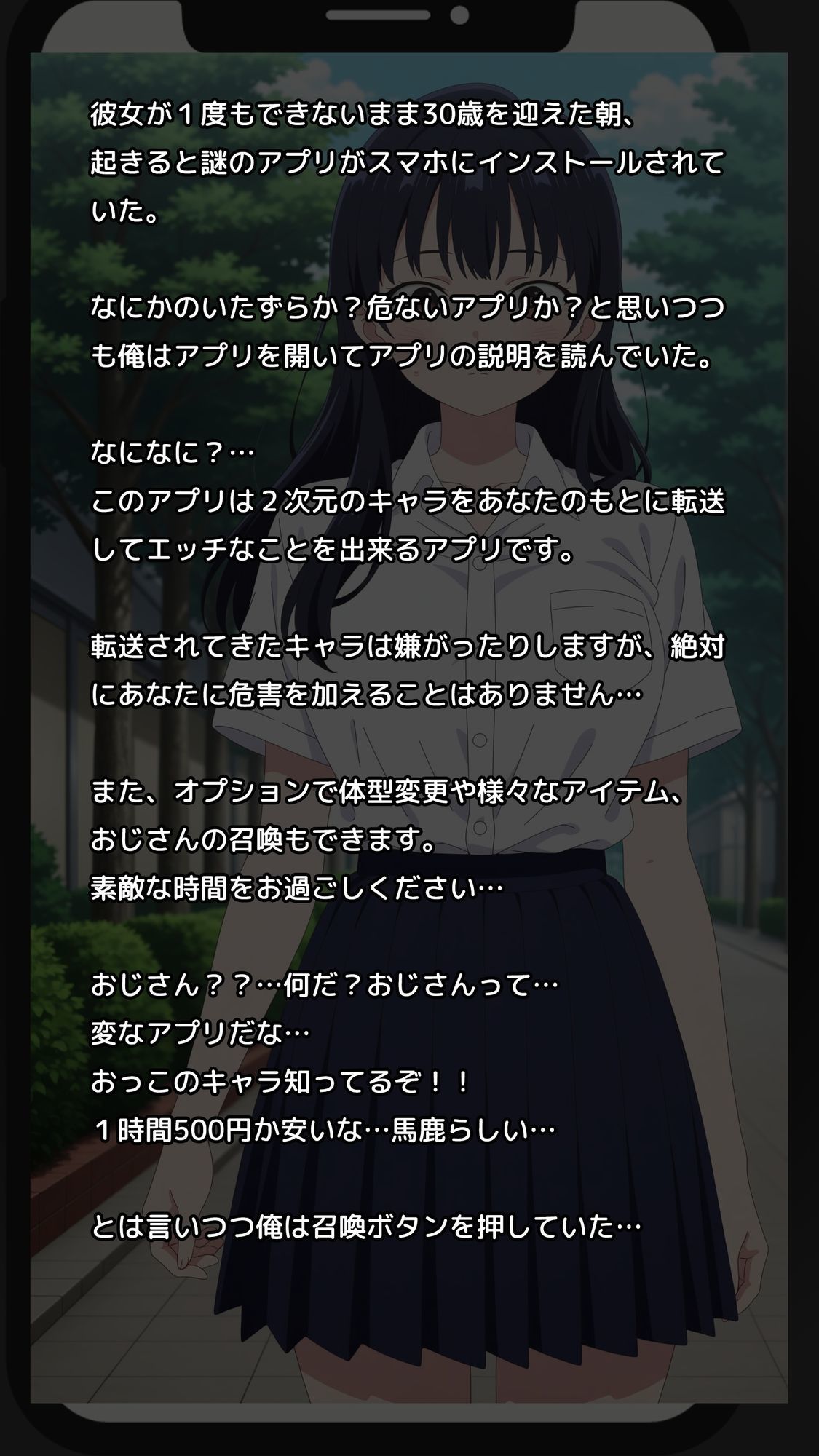 【一部セリフつき】Deliサモ☆ 美少女とおじさん強●召喚アプリ - 僕のモデルJK編 - サンプル1ページ目