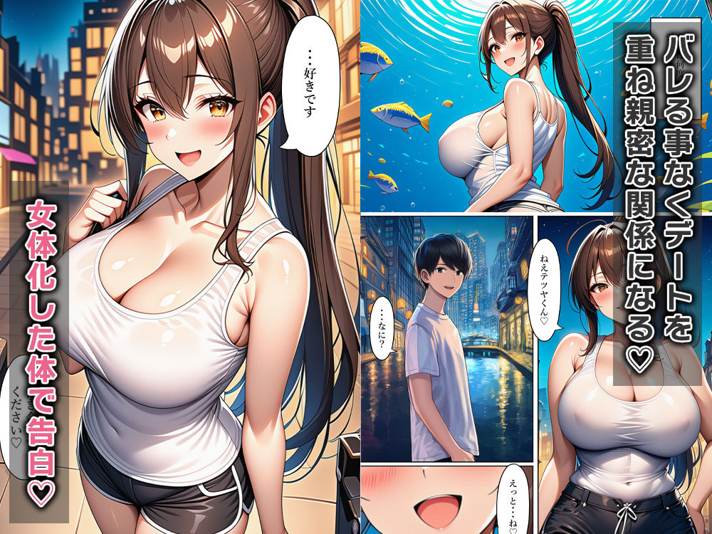 女体化して俺は友達をからかい嘘告白する サンプル3ページ目