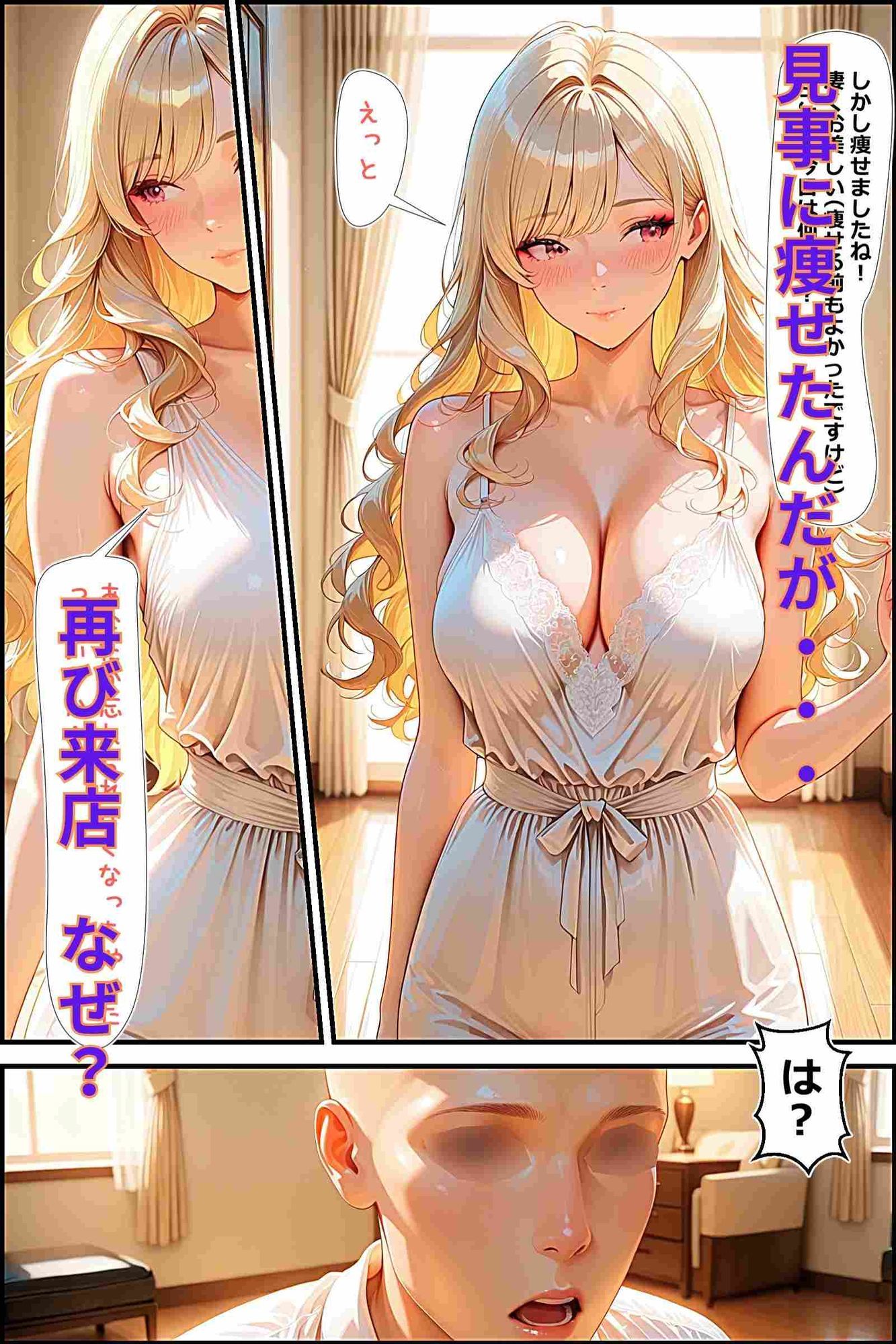 俺とセックスすると痩せるらしい クライアントの金髪若妻予定通り痩せるも何故か孕む サンプル6ページ目