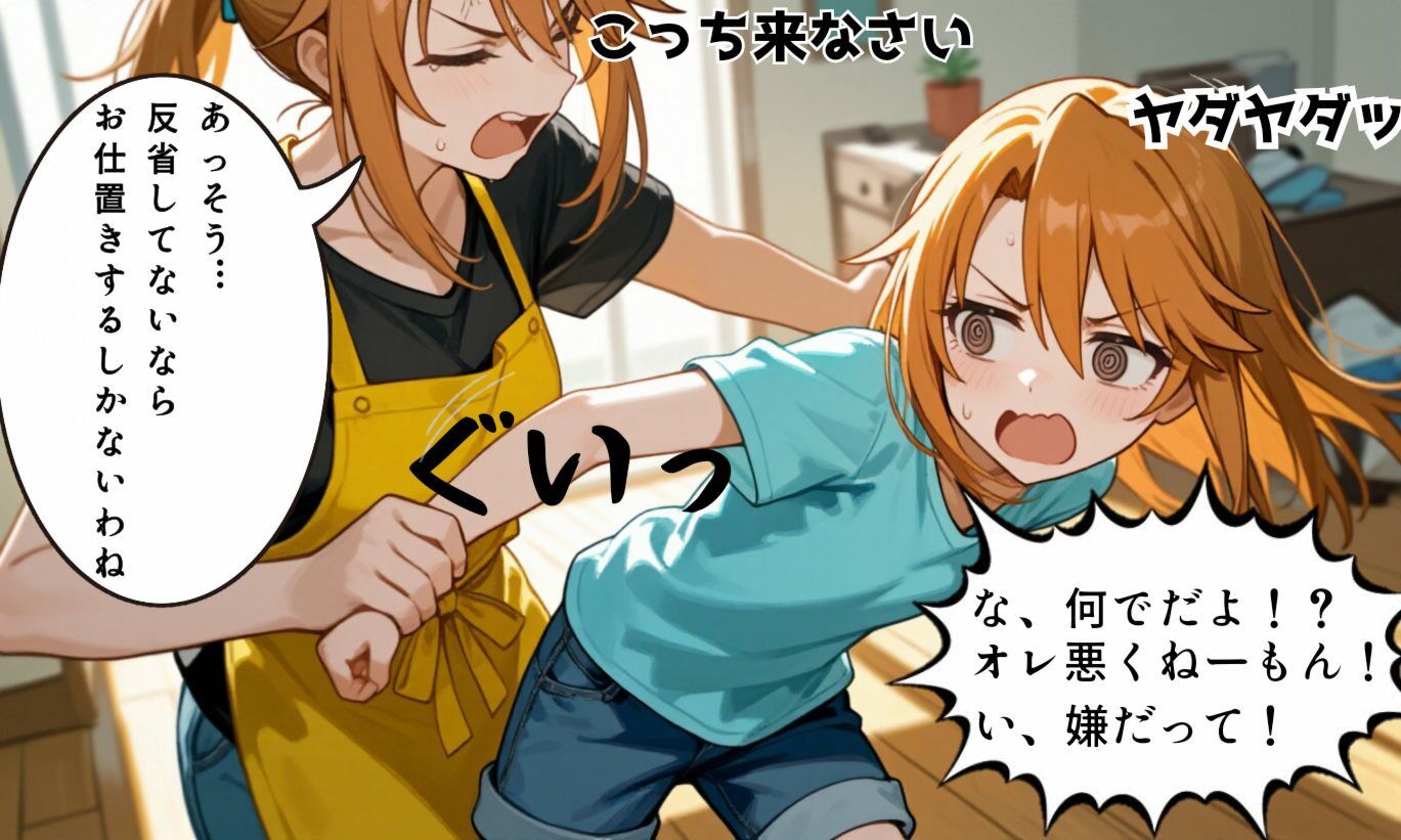 強がる晴にお尻叩きのお仕置き サンプル3ページ目