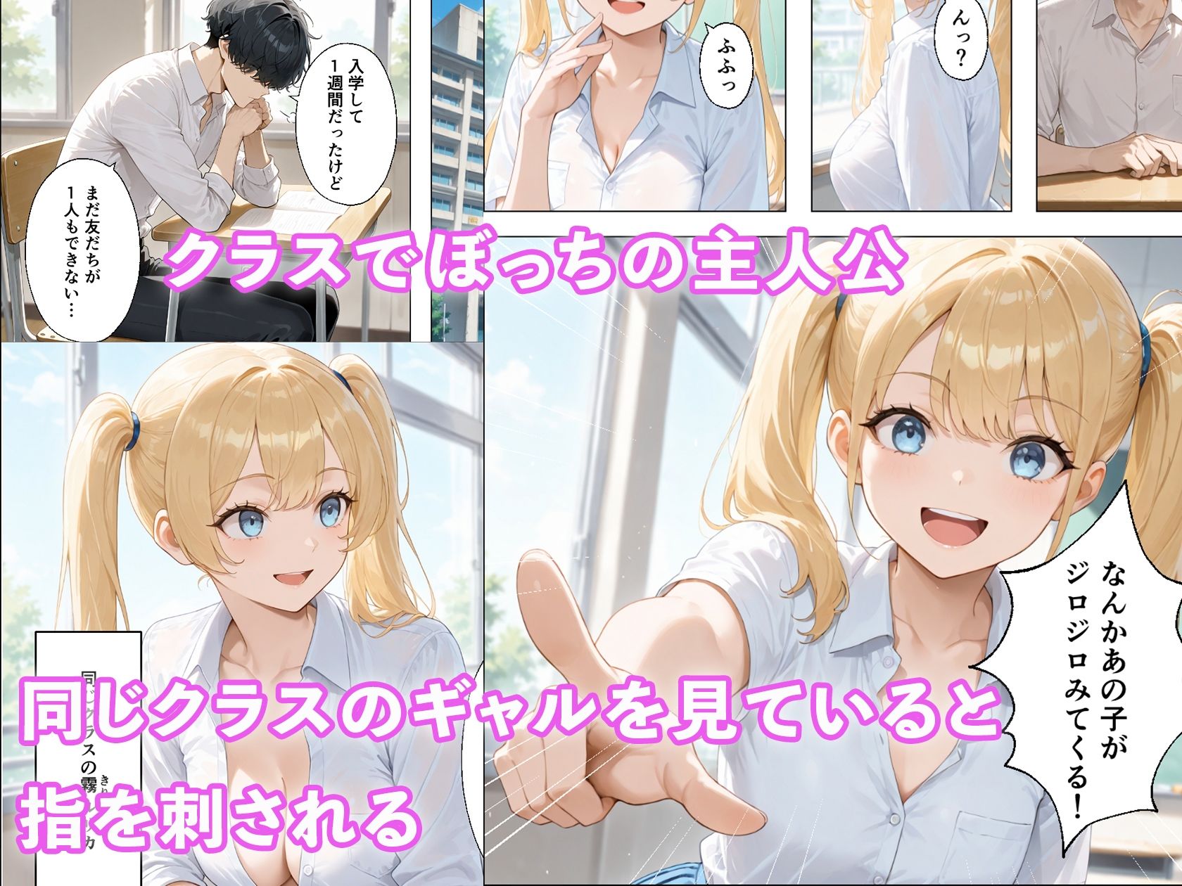 陰キャな僕がなぜか金髪ギャルと付き合えた話 〜金髪ギャルからの責めを我慢できたら生えっち！？〜 サンプル1ページ目