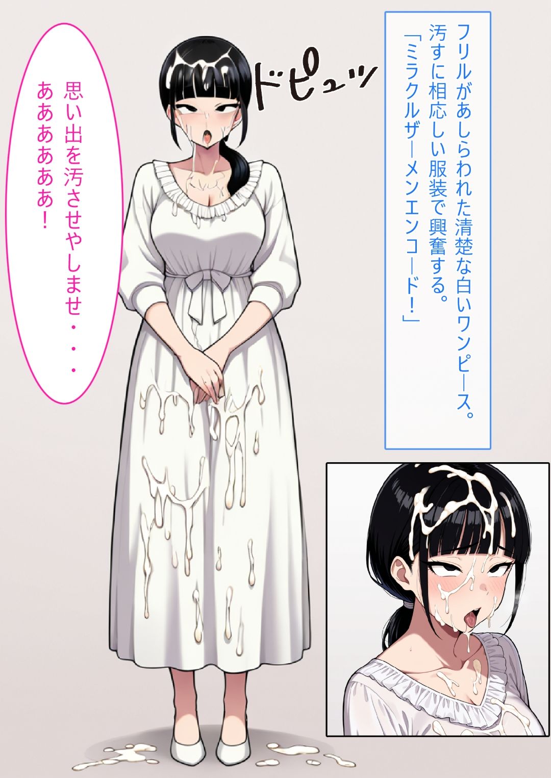 【AI生成CG利用マンガ】人妻対魔巫女を即堕ちさせてエロ服チェンジ サンプル7ページ目