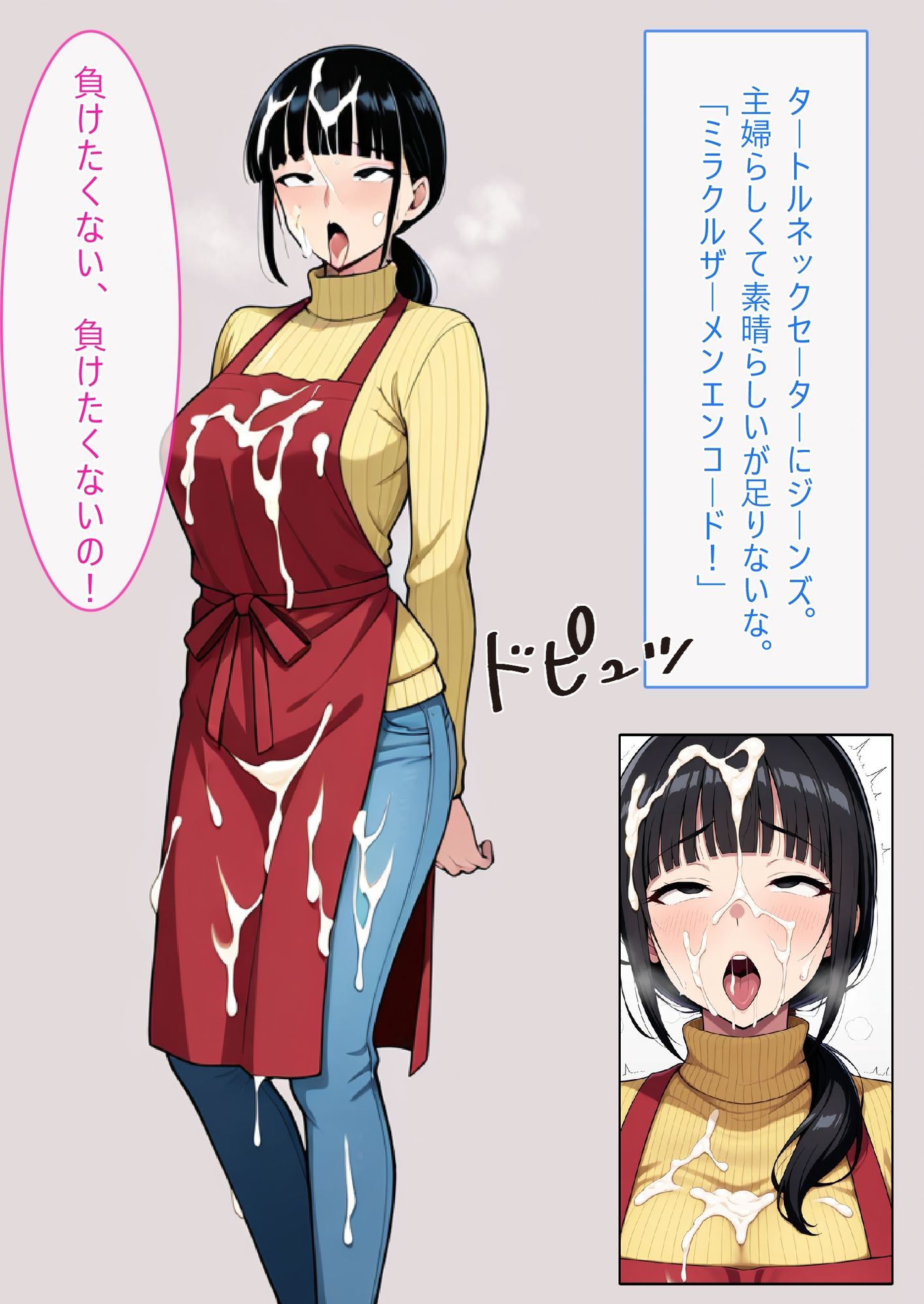 【AI生成CG利用マンガ】人妻対魔巫女を即堕ちさせてエロ服チェンジ サンプル9ページ目