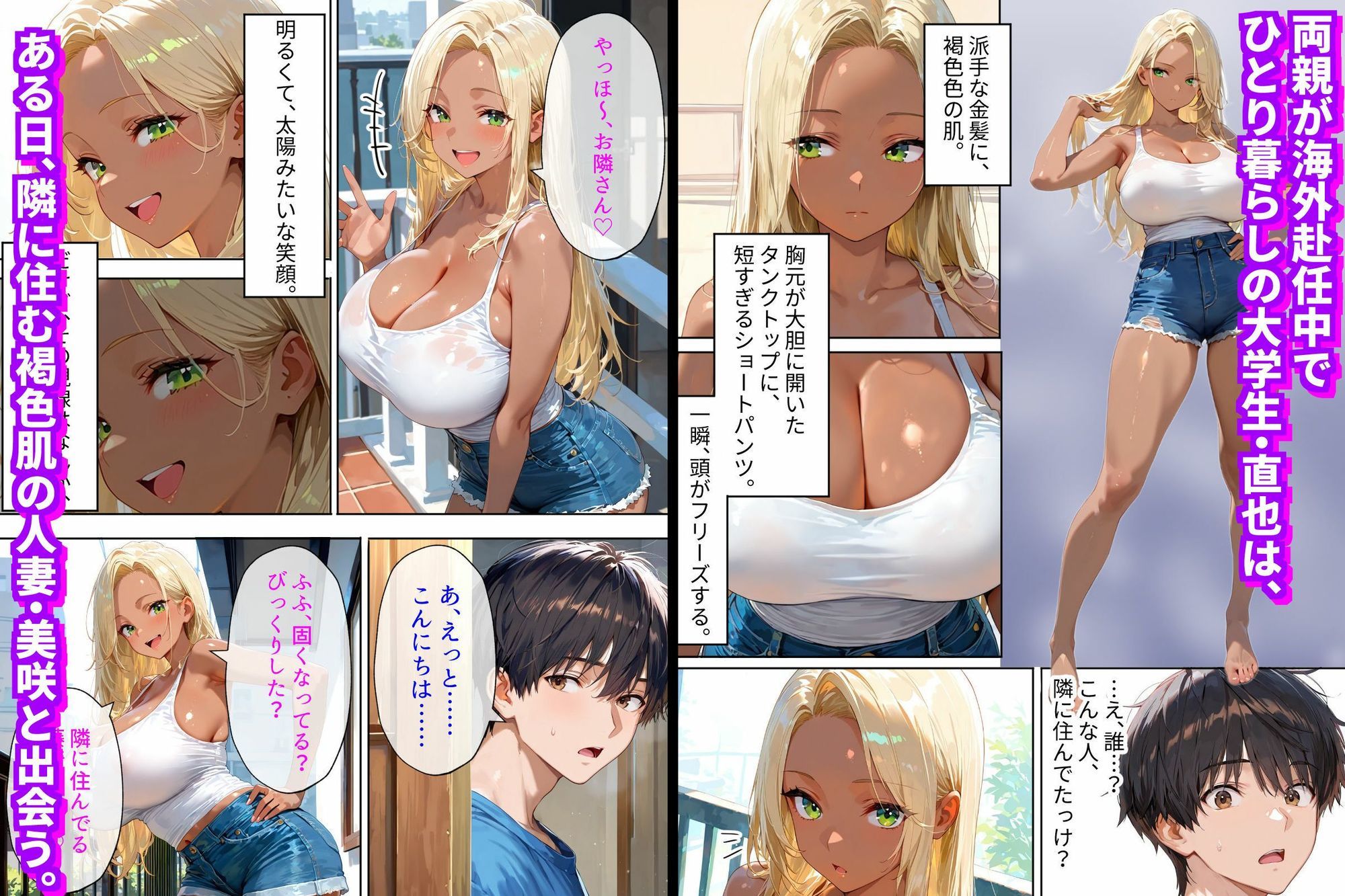 隣の黒ギャル人妻は、寂しがり屋だった。 サンプル2ページ目