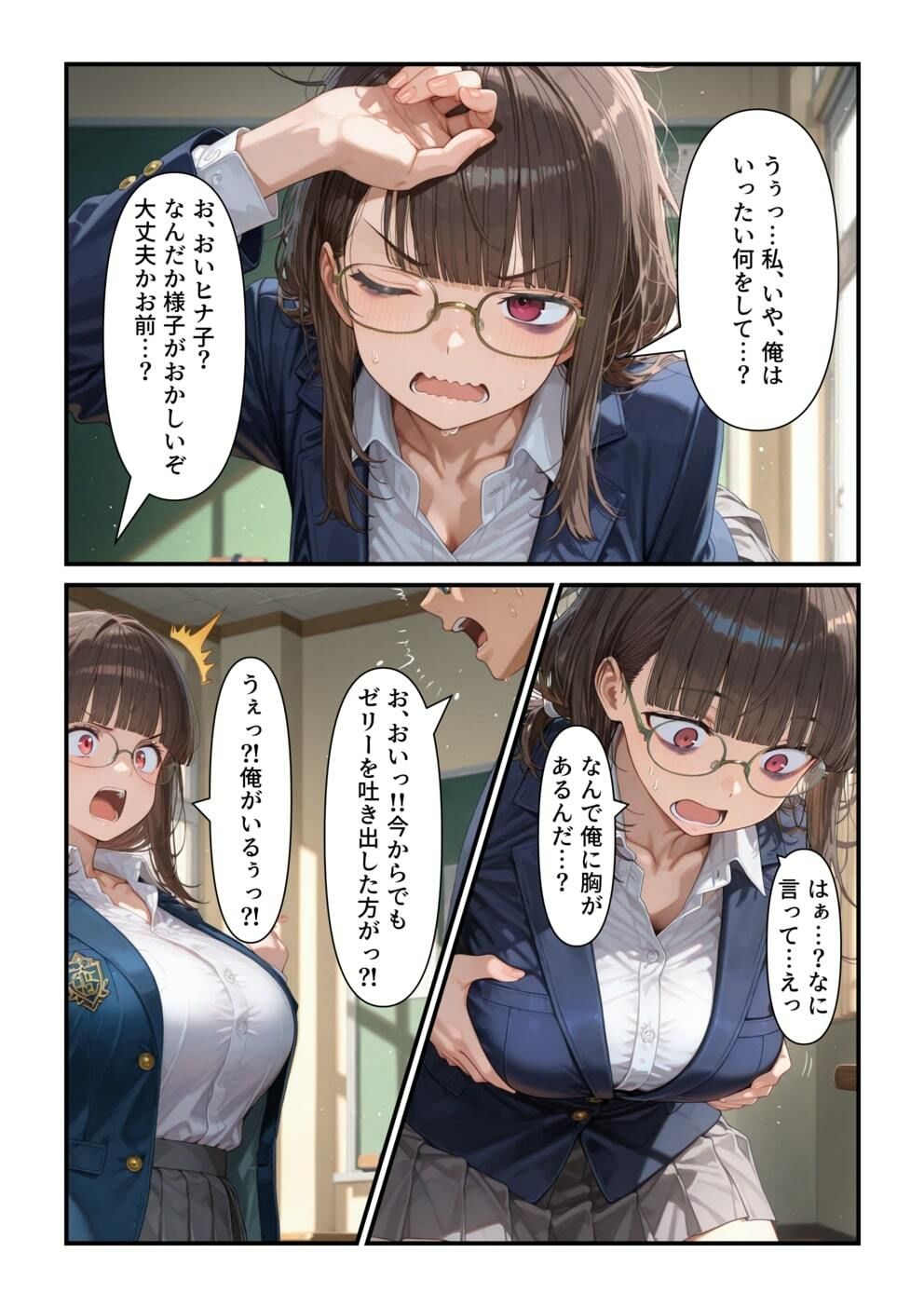 【乗っ取り】告白してきた女に合意で自分の人格ゼリーを飲ませてみた サンプル3ページ目