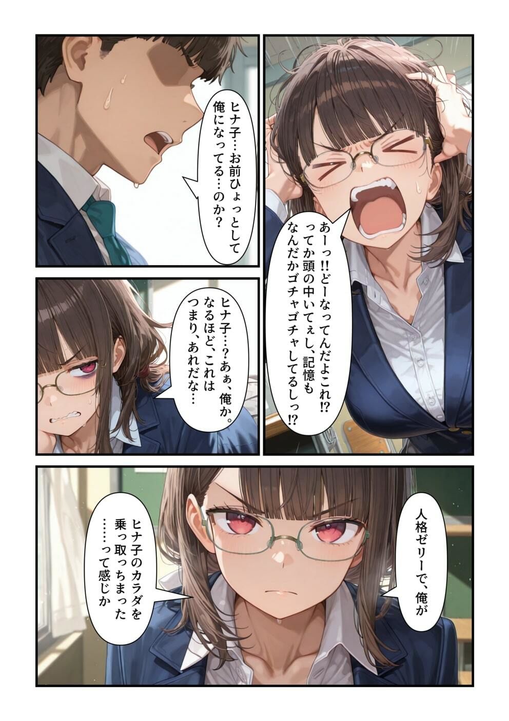 【乗っ取り】告白してきた女に合意で自分の人格ゼリーを飲ませてみた サンプル4ページ目