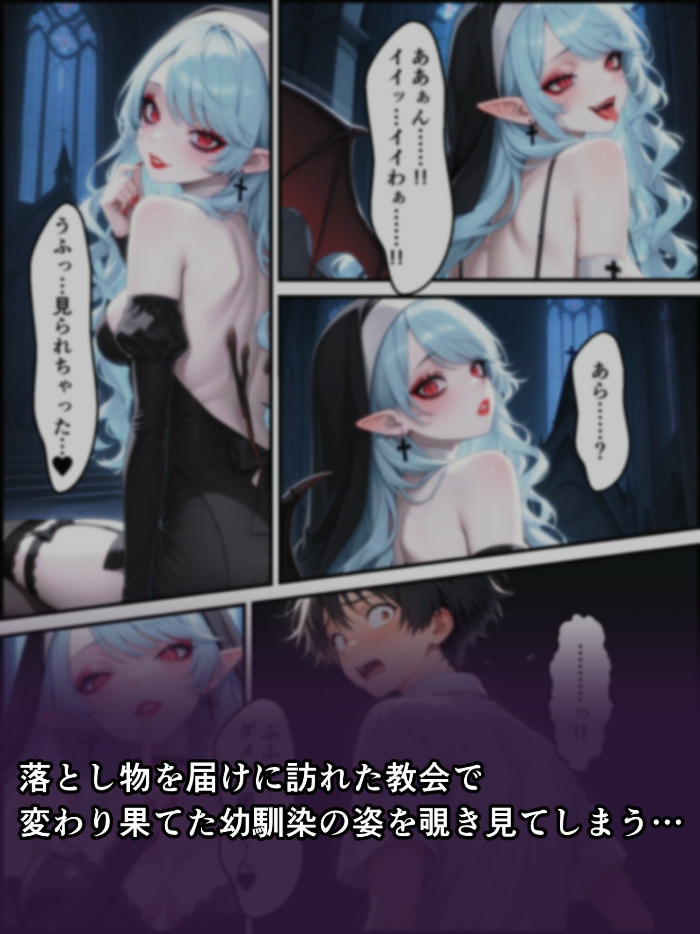 蝕宴のコラプティオ  淫魔シスターの呪いで少女に変えられた幼馴染が、歌の魔力でギャル淫魔に堕ちるまでの10日間 サンプル2ページ目