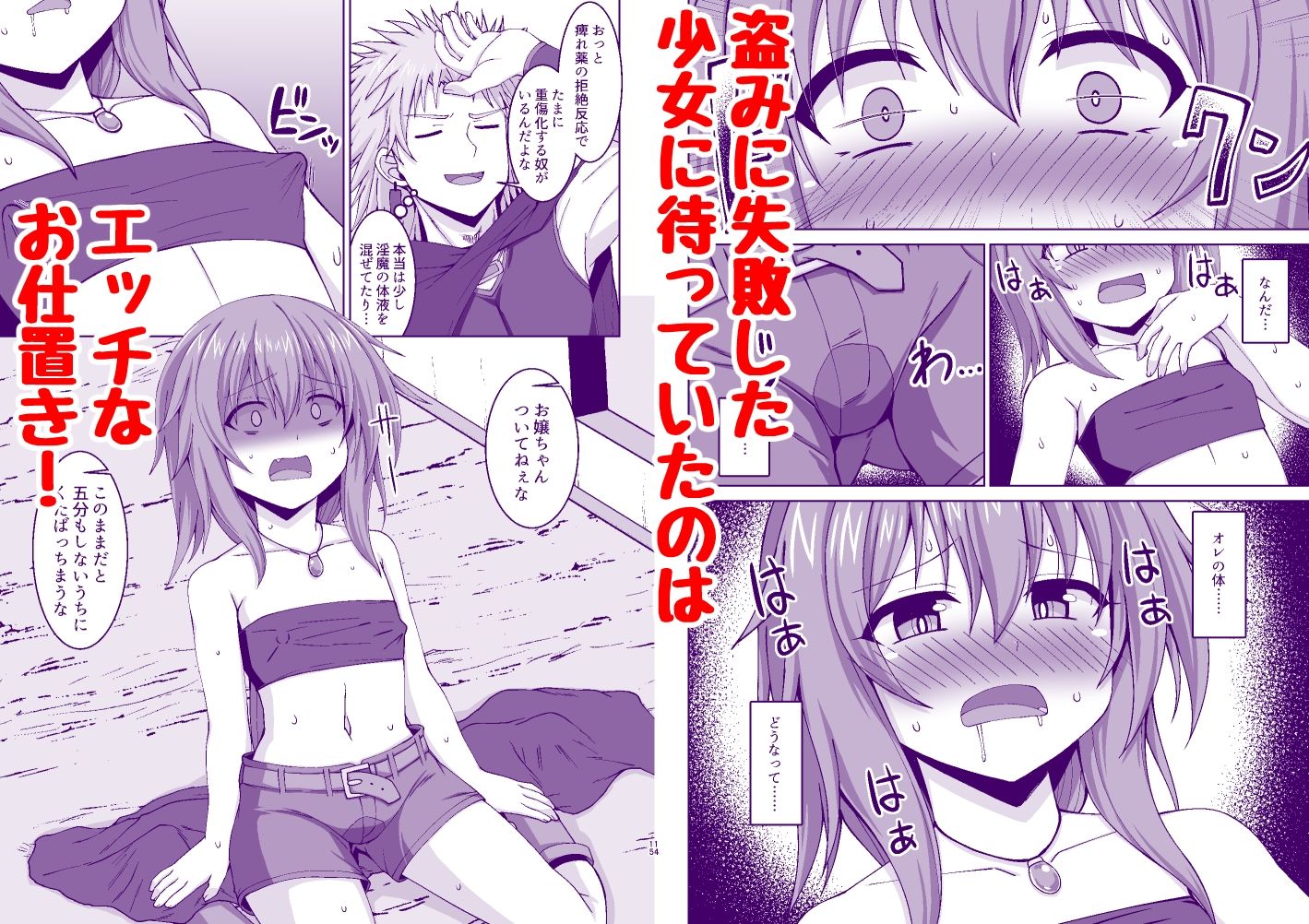 悪いシーフ娘がお仕置きされてボテ腹売春娘に堕とされる本 サンプル1ページ目