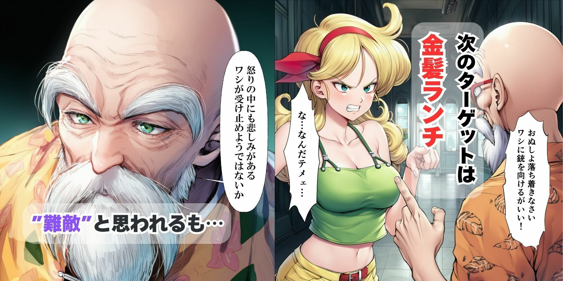 催●エロ亀仙人が痴女ブルマと巨乳ビーデルとランチ（アヘ顔）にイチャラブ中出しえっち サンプル8ページ目