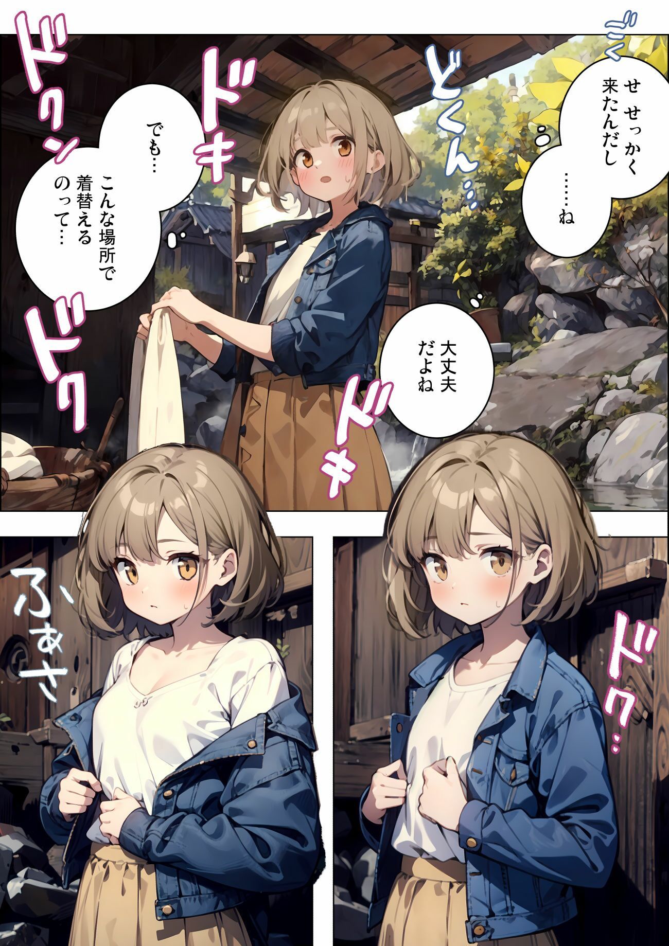初めての一人旅 〜偶然立ち寄った秘湯はなんと混浴で…！！〜 サンプル1ページ目