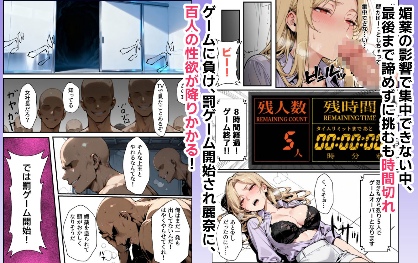 ホス狂い女社長、おち〇ぽ100本抜かないと出られない部屋、全員抜くまで帰れません！ サンプル8ページ目