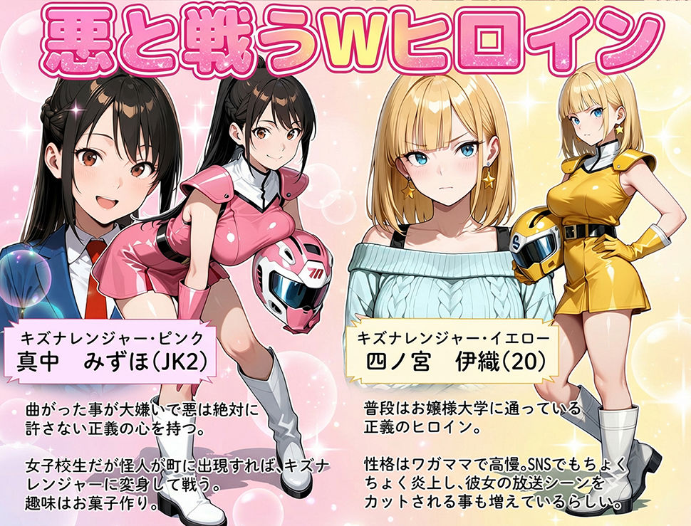 正義の戦隊ヒロイン！無限ハードSEXで戦えないほど快楽依存に調教され悪の組織に完堕ちする！・前編 サンプル2ページ目