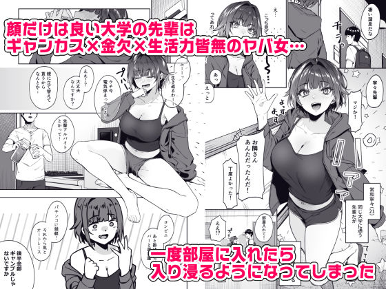 顔と身体はイイ女  ギャンカス×金欠×巨乳の先輩に色々絞り取られる話 サンプル2ページ目