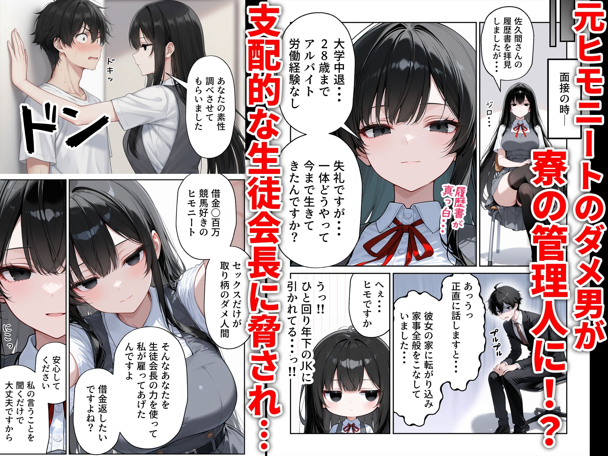 J●ハーレムえっち  生徒の性処理も寮の管理人の仕事だった話 サンプル2ページ目