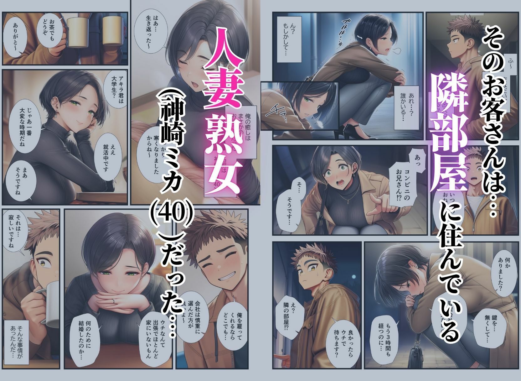 バ先の美人客は隣部屋の人妻熟女〜夫の出張中に朝まで種付けセックスしちゃった話〜 サンプル2ページ目