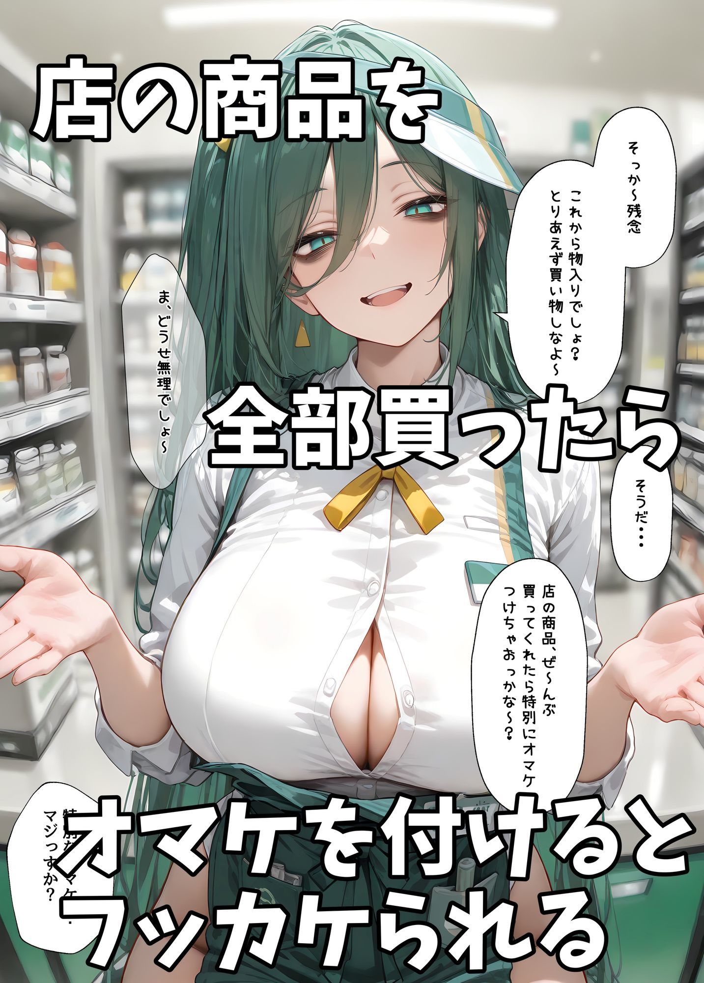 ダウナー巨乳コンビニ店員〜店の商品全部買ったらオマケがエッチすぎた サンプル4ページ目