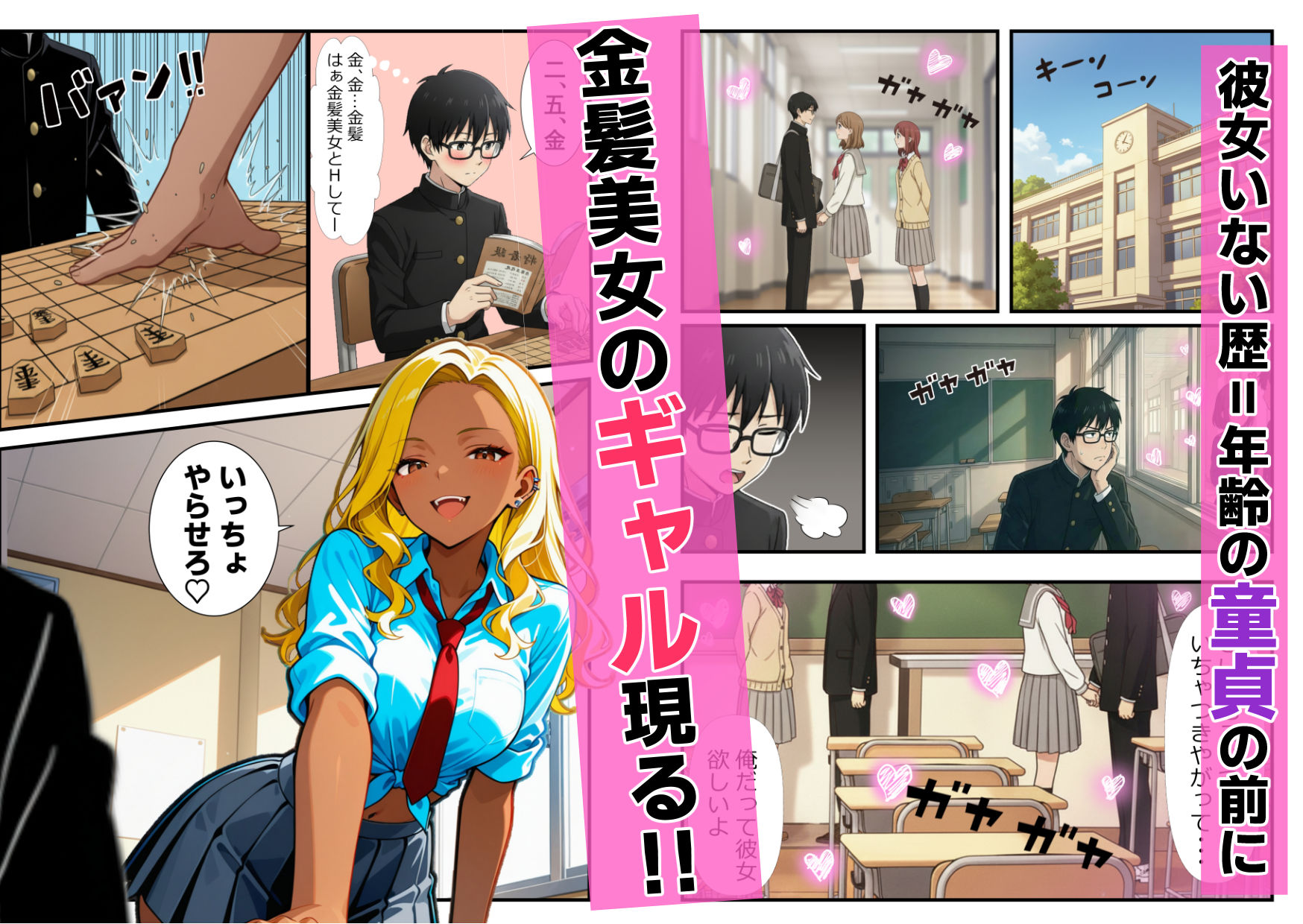 童貞舐めてた黒ギャル 未来の将棋名人の竜王級巨根チンポが暴走！連続絶頂イキ サンプル1ページ目