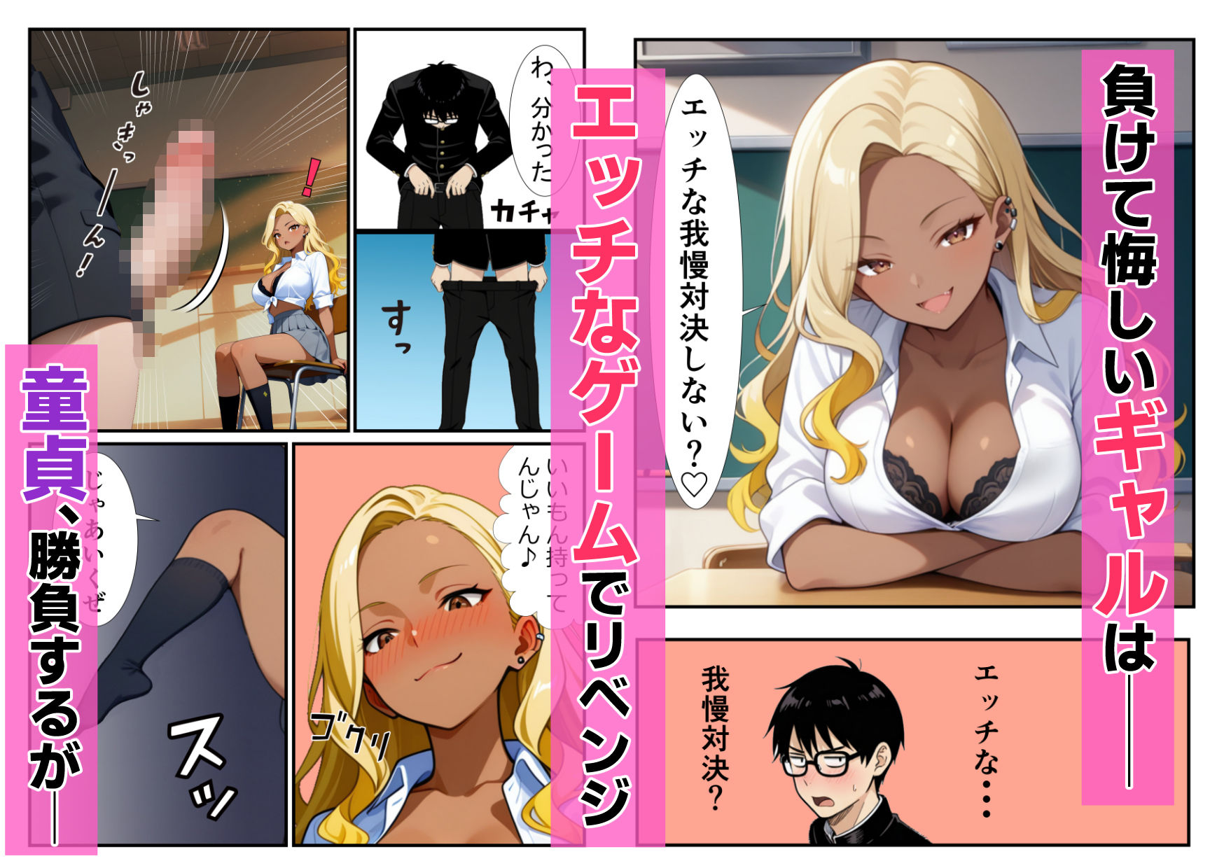 童貞舐めてた黒ギャル 未来の将棋名人の竜王級巨根チンポが暴走！連続絶頂イキ サンプル3ページ目