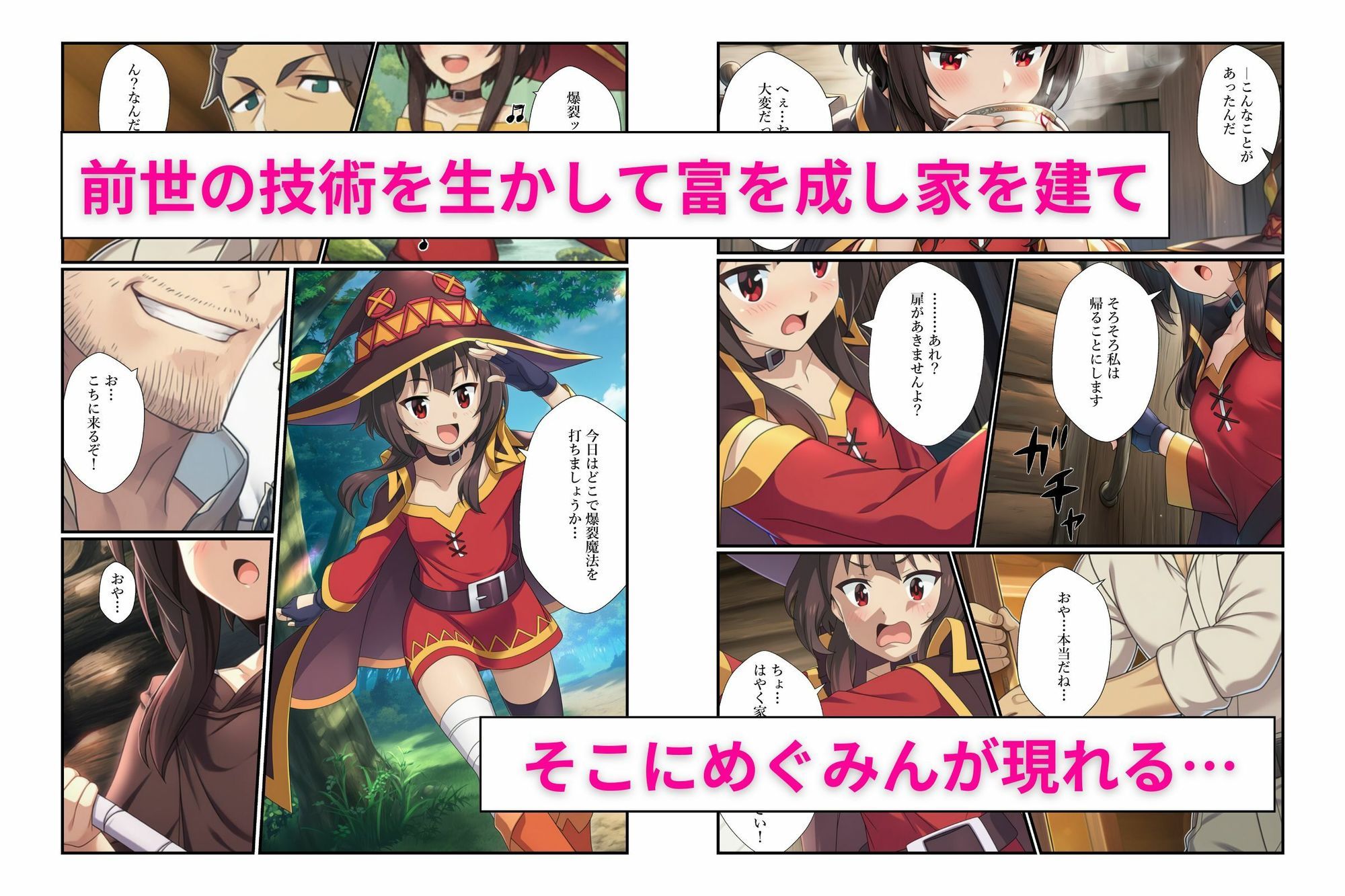 『セックスしないと出られない部屋』でヒロイン3人が快楽堕ちしてハーレム化【このすば編】 サンプル2ページ目
