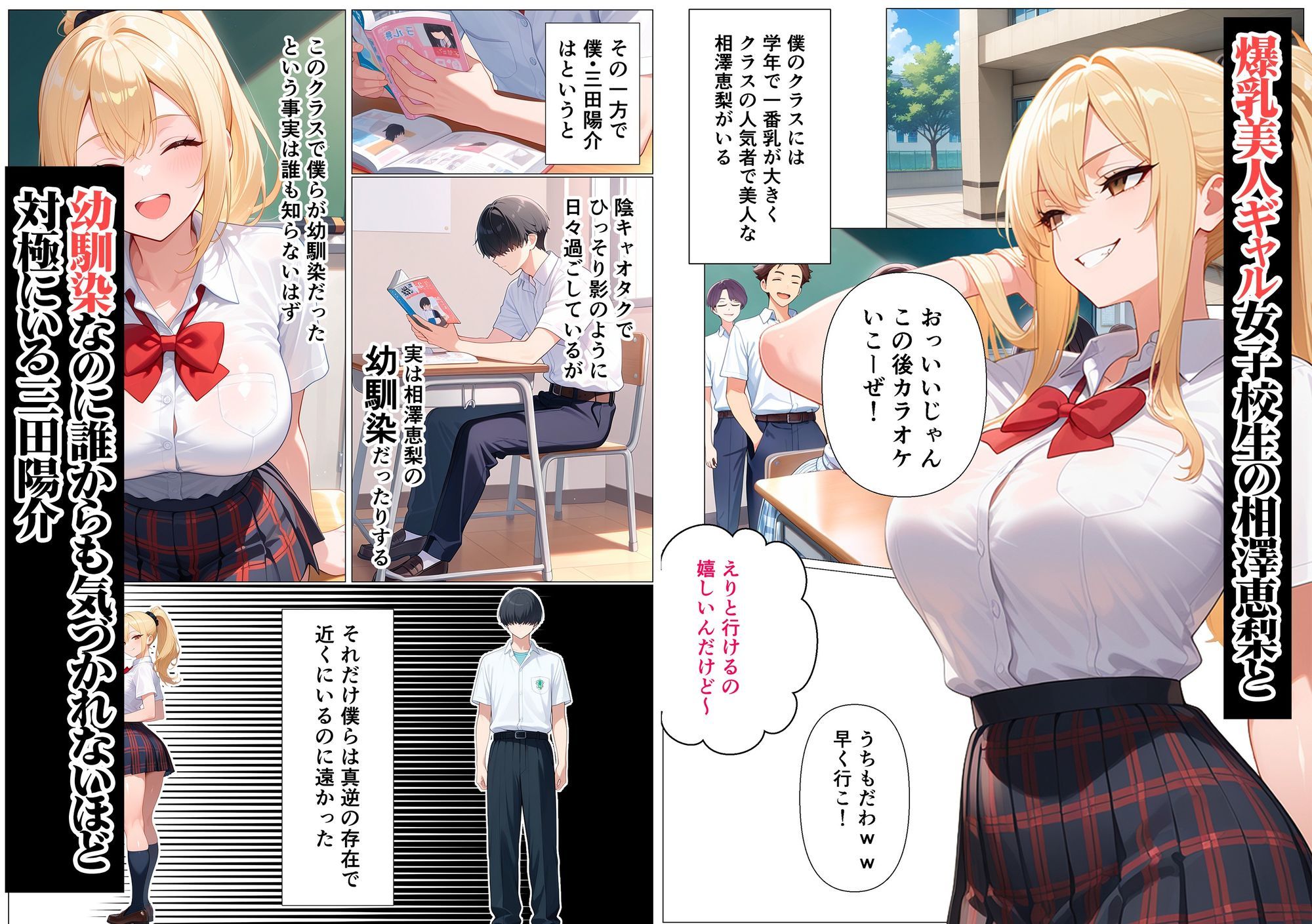 幼馴染の爆乳ギャルが陰キャオタクのデカチン中毒になった話 サンプル2ページ目