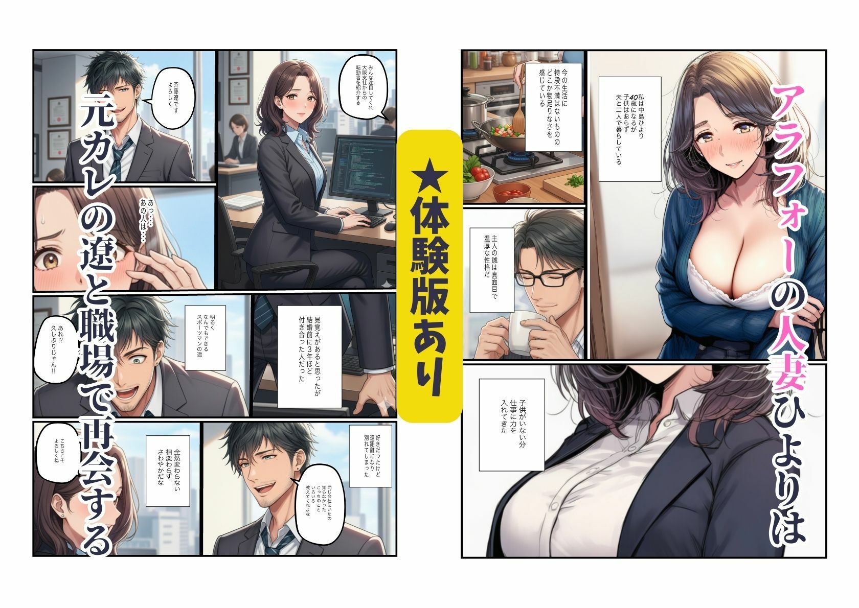 人妻の巨乳熟女（40）が元カレに寝取られ中出しセックス サンプル1ページ目
