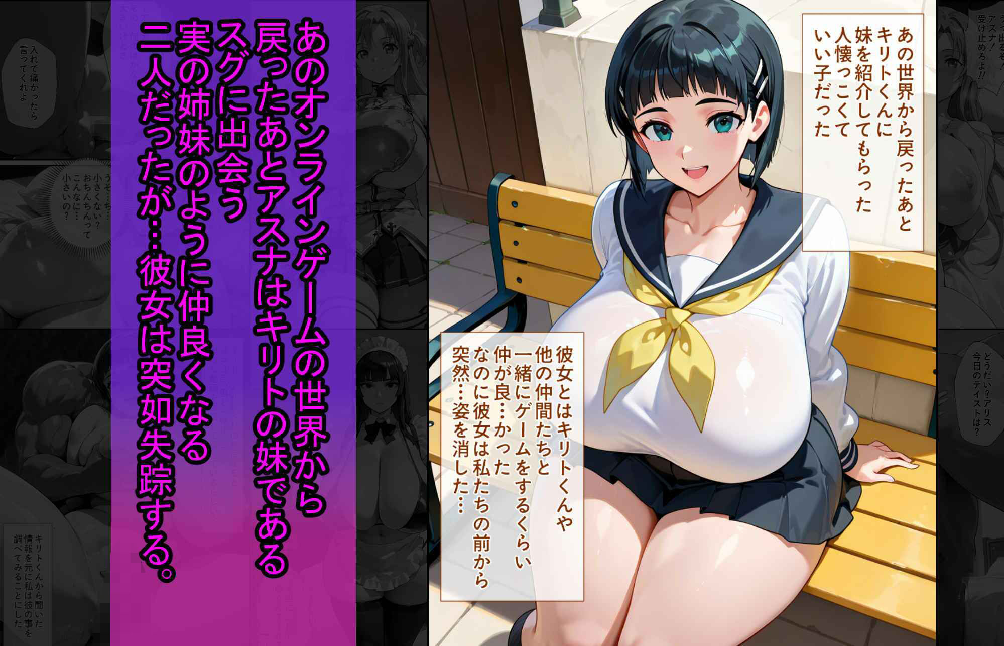 爆乳J●  アスナちゃんが巨根おじさんに寝取られる  話1 サンプル4ページ目