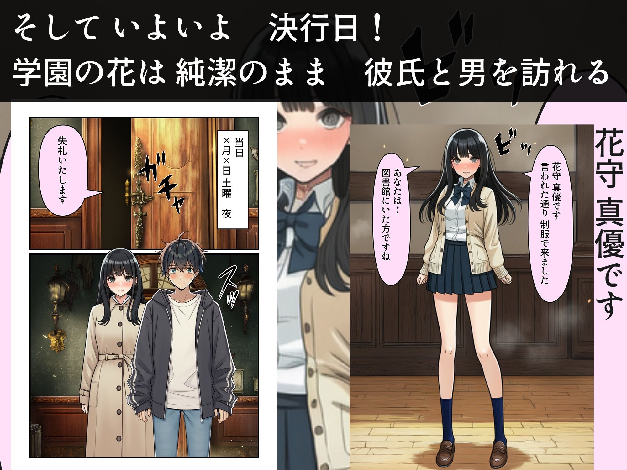 学園の花を追い詰めろ！〜純潔を奪われ/彼氏の前でも〜 サンプル6ページ目